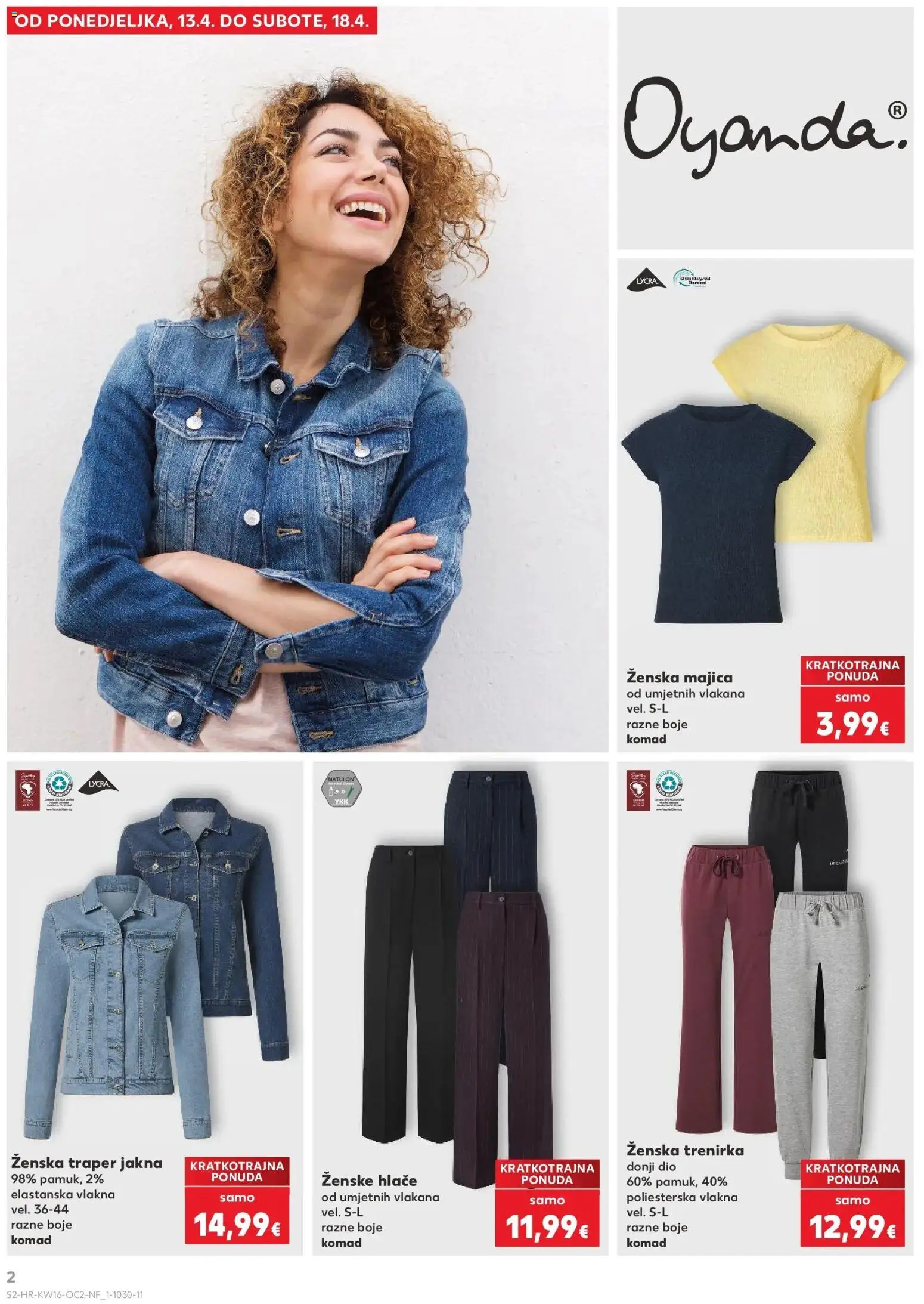 Kaufland katalog | vrijedi od 14.04.2026 | Stranica: 2 | Proizvodi: Majica, Jakna, Hlače, Trenirka