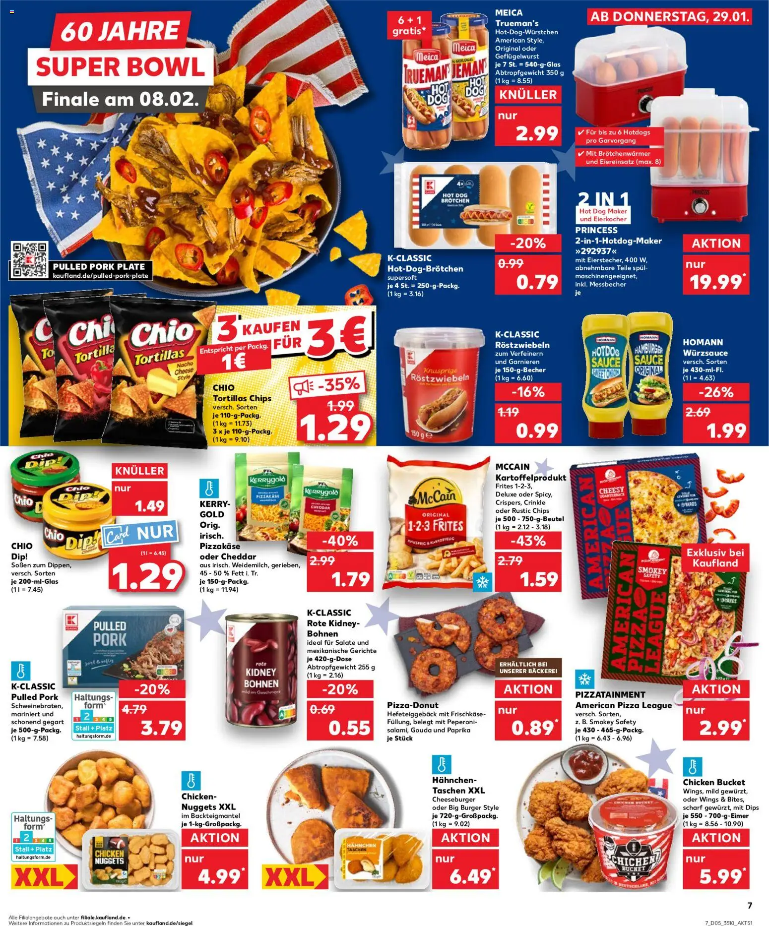 Kaufland prospekt Zeitz	 – gültig ab 29.01.2026 | Seite: 7 | Produkte: Hahnchen, Burger, McCain, Eierkocher