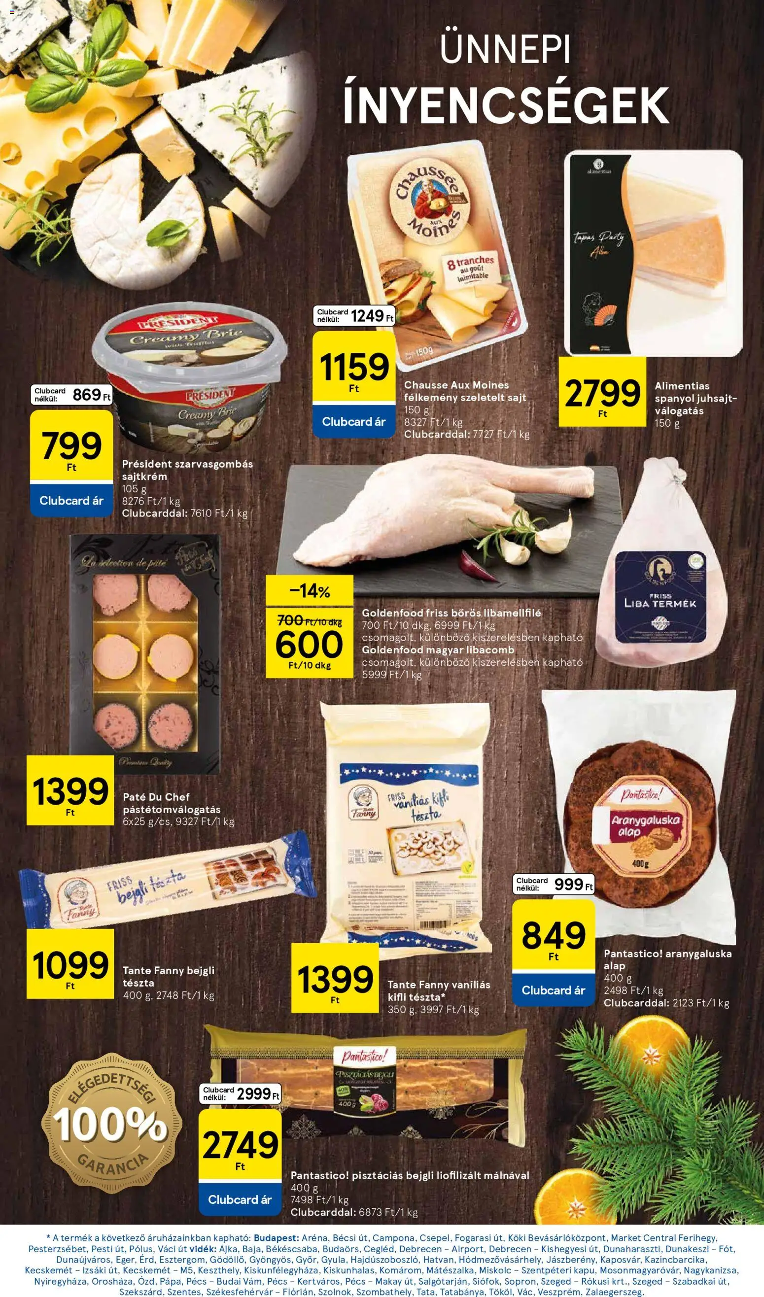 Tesco akciós ujság - amely érvényes a következő dátumtól: 04.12.2025 | Oldal: 9 | Termékek: Liba, Kifli, Juhsajt, Szeletelt sajt