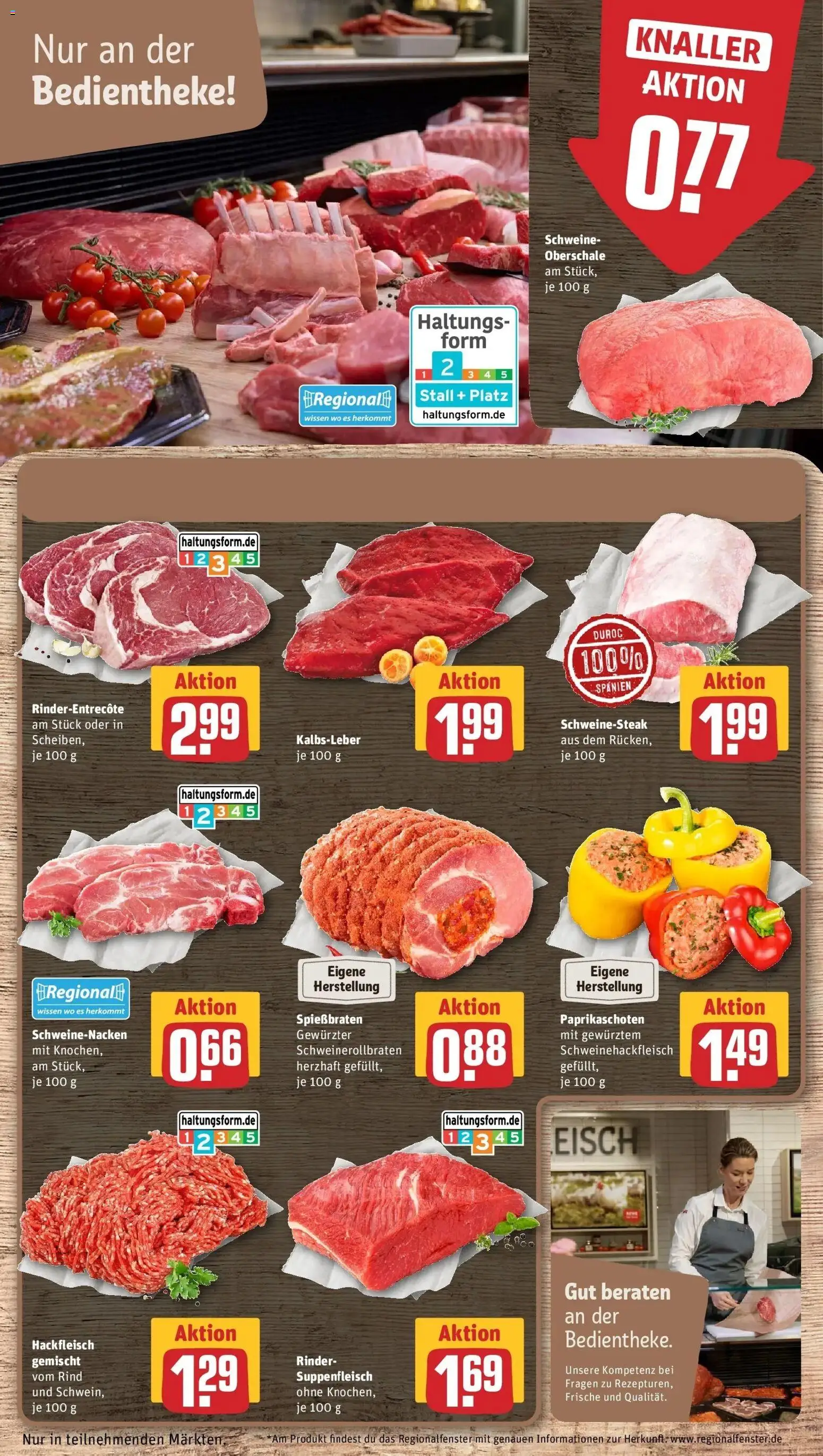 Rewe prospekt Bremen / Vahr	 – gültig ab 09.02.2026 | Seite: 14 | Produkte: Schweinenacken, Entrecote, Kalbsleber, Steak
