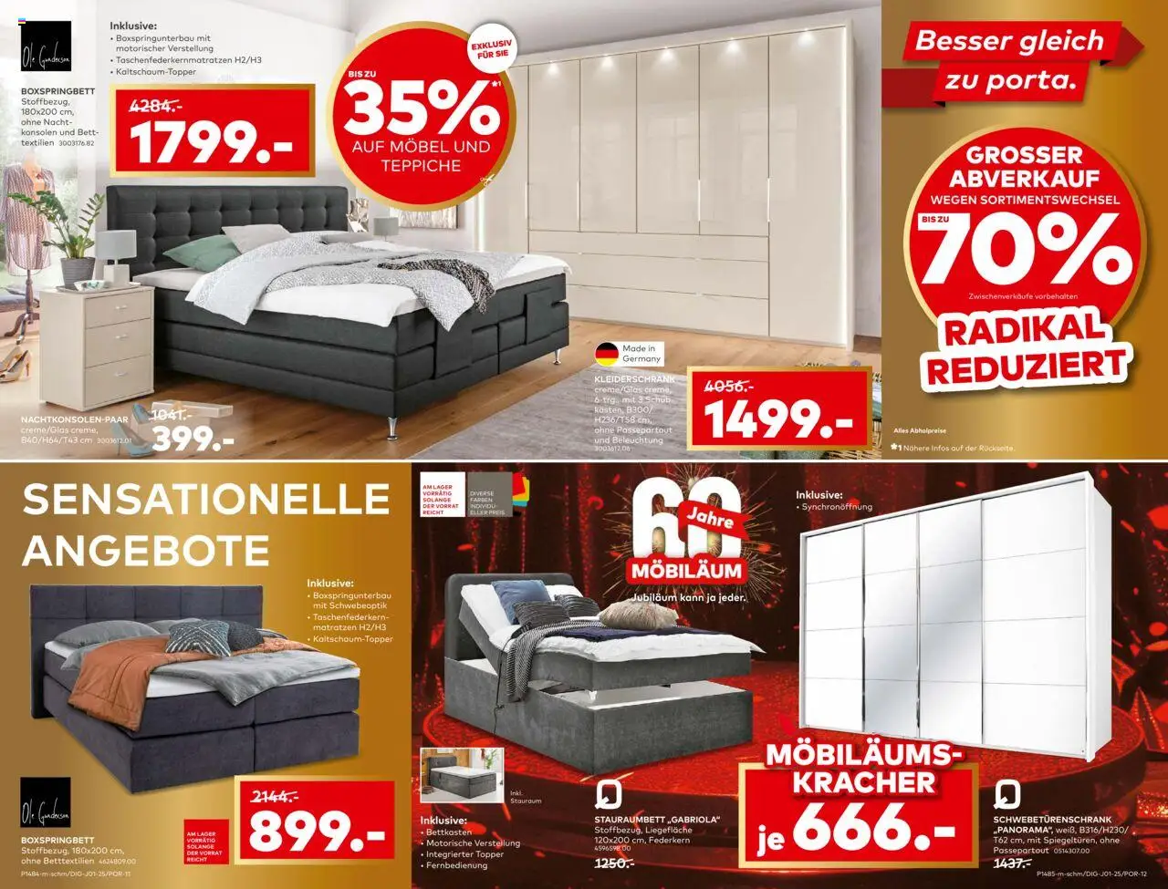 Porta! Prospekt 	 – gültig ab 21.09.2025 | Seite: 4 | Produkte: Bett, Kleiderschrank, Boxspringbett, Topper
