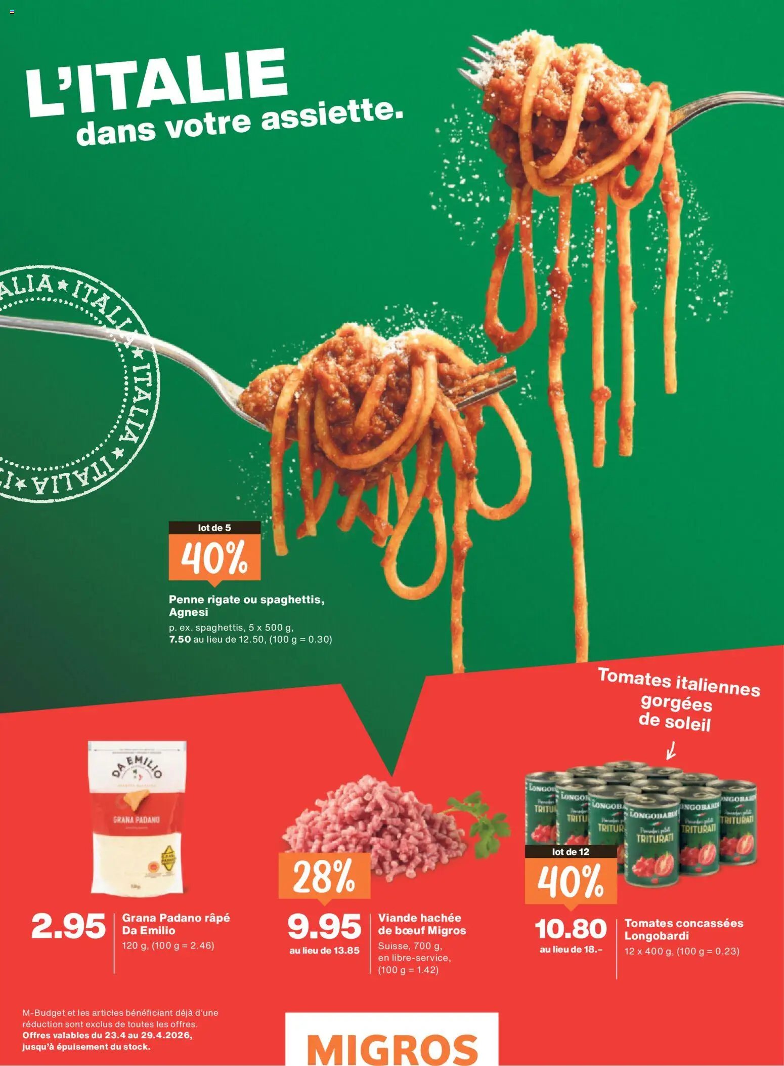 Migros aktionen FR – gültig ab 22.04.2026 | Seite: 3 | Produkte: Pasta