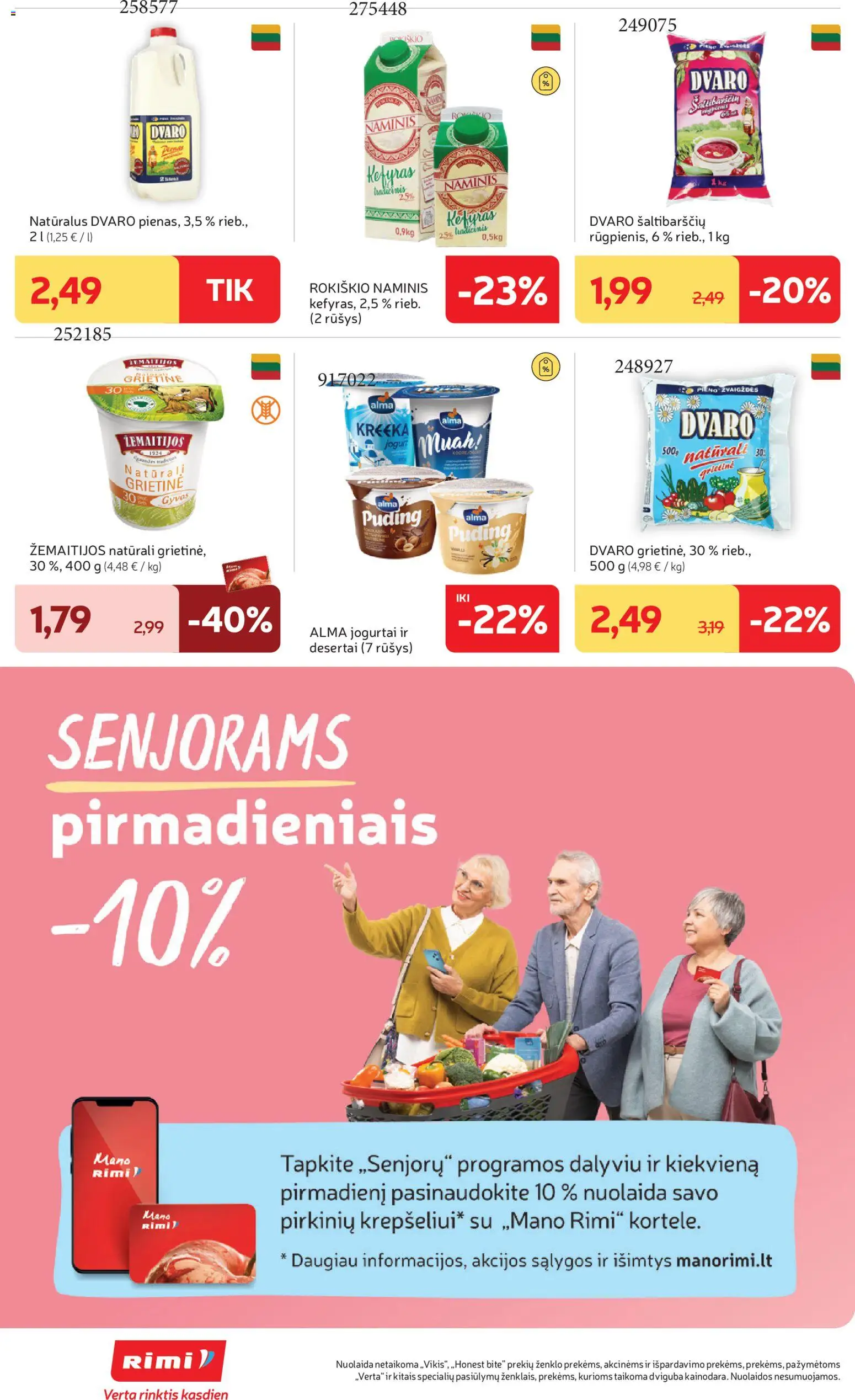 Rimi akcijos nuo 28.04.2026 | Puslapis: 20 | Prekių: Grietinė