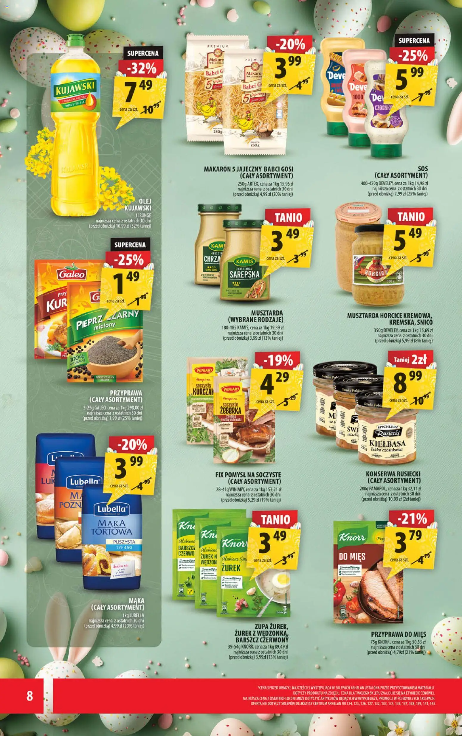 Arhelan gazetka od 27.03.2026 | Strona: 8 | Produkty: Kiełbasa, Barszcz, Musztarda, Pieprz