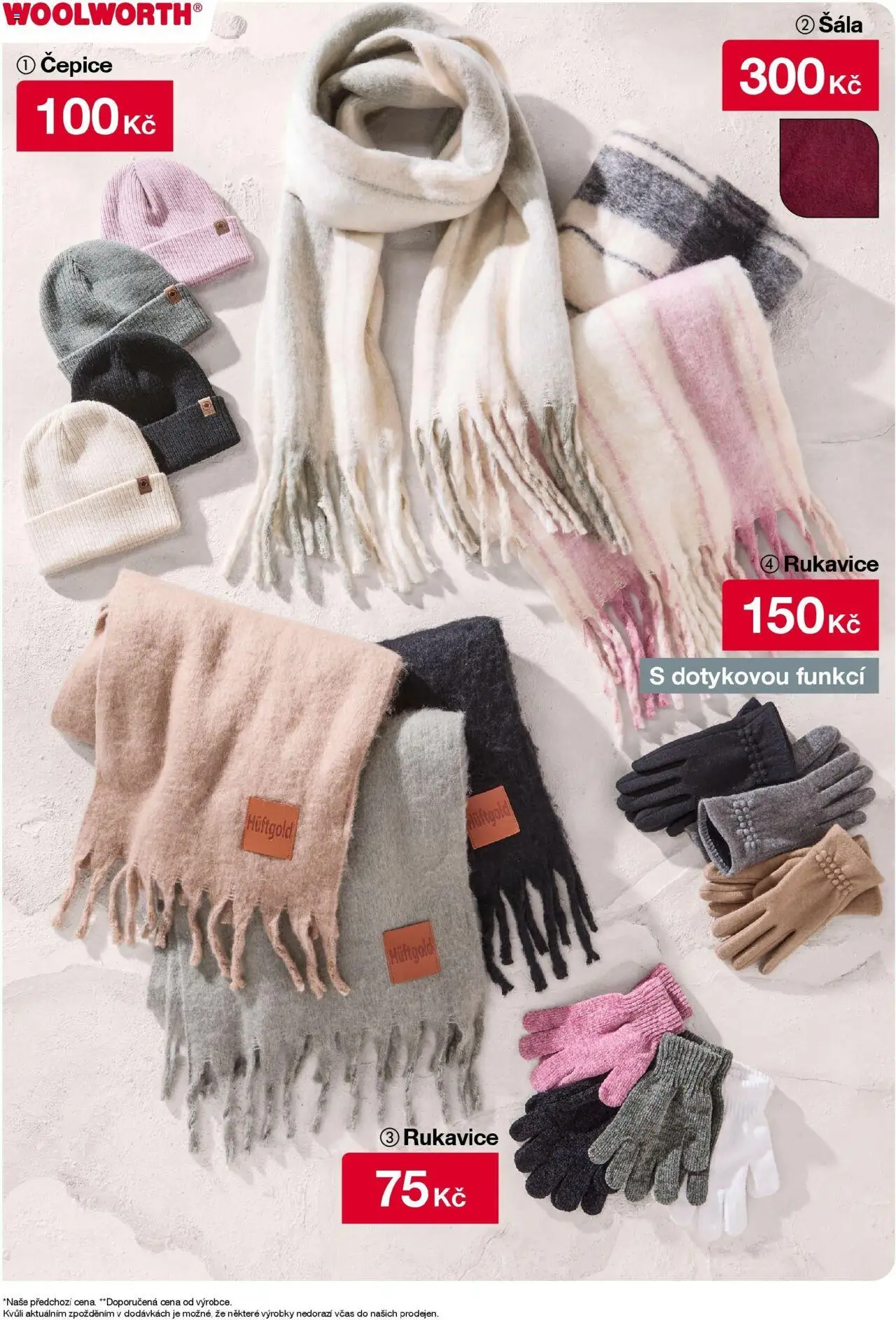 Woolworth leták od 03.10.2025 - akční nabídka | Strana: 8 | Produkty: Šála, Čepice, Rukavice