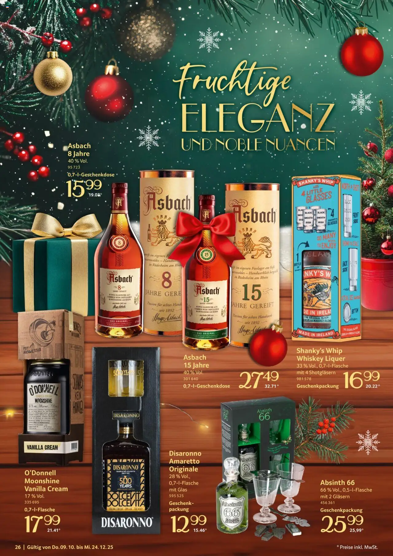 Selgros Präsente – gültig ab 09.10.2025 | Seite: 26 | Produkte: Hugo, Whiskey, Asbach