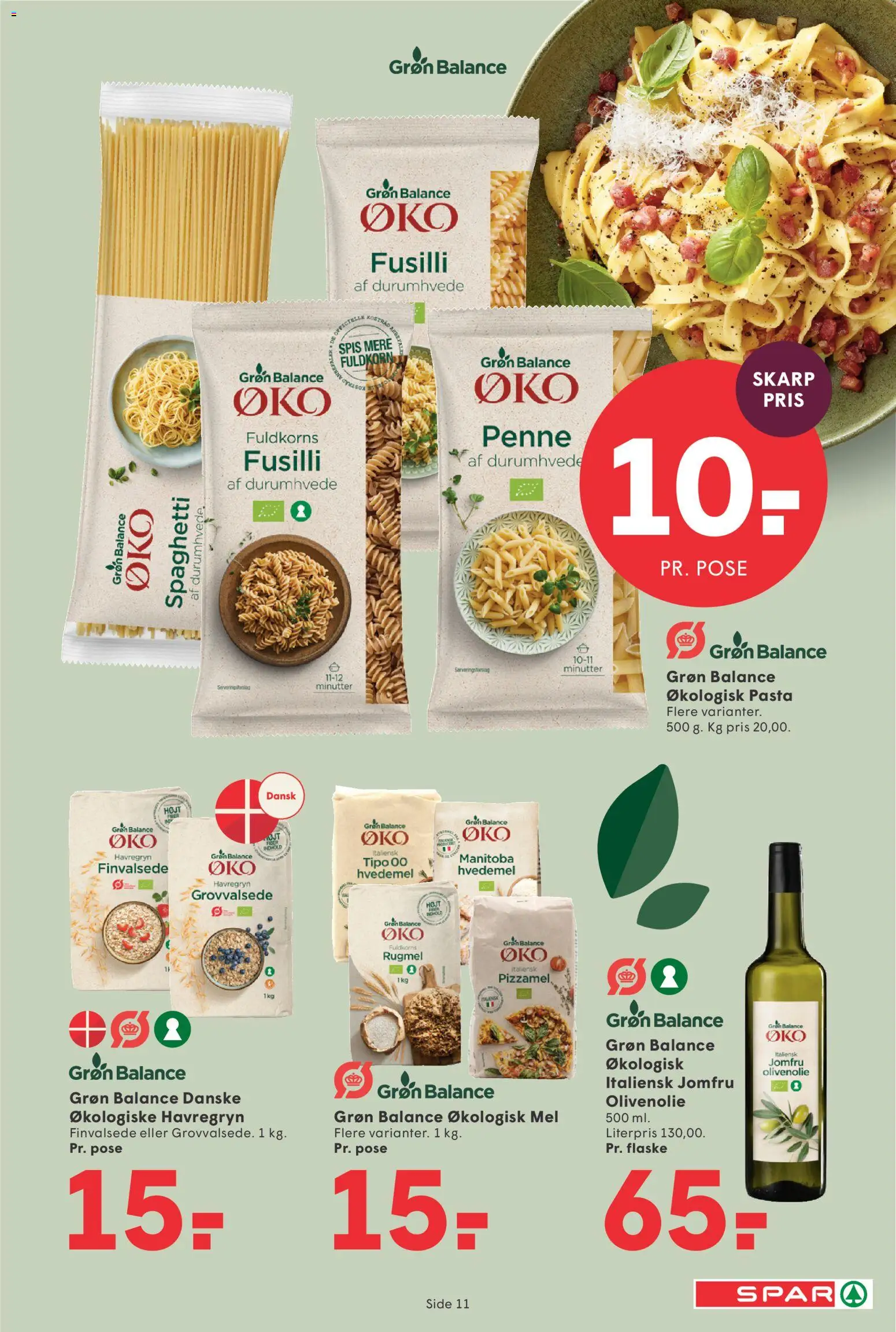 Spar tilbudsavis – gyldig fra 10.04.2026 | Side: 11 | Produkter: Spaghetti, Hvedemel, Mel, Olivenolie
