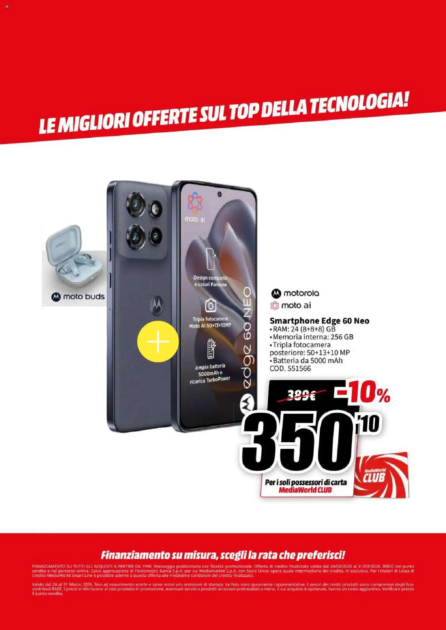 Volantino Media World del 24.03.2026 | Pagina: 38 | Prodotti: Top, Smartphone, Fotocamera, Batteria