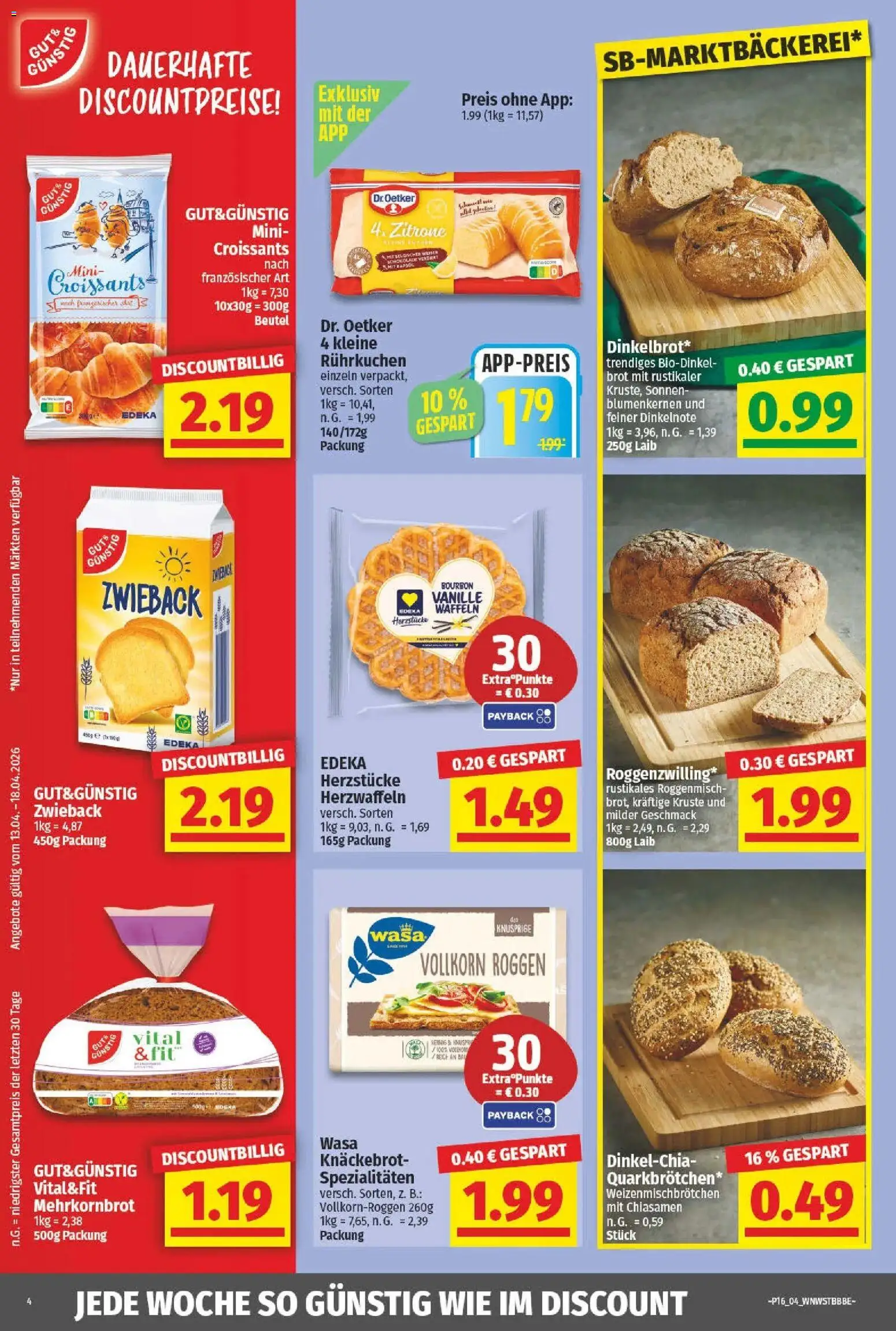 Angebote - nah & gut: Wochenangebote – gültig ab 12.04.2026 | Seite: 4 | Produkte: Waffeln, Zitrone, Brot, Bourbon