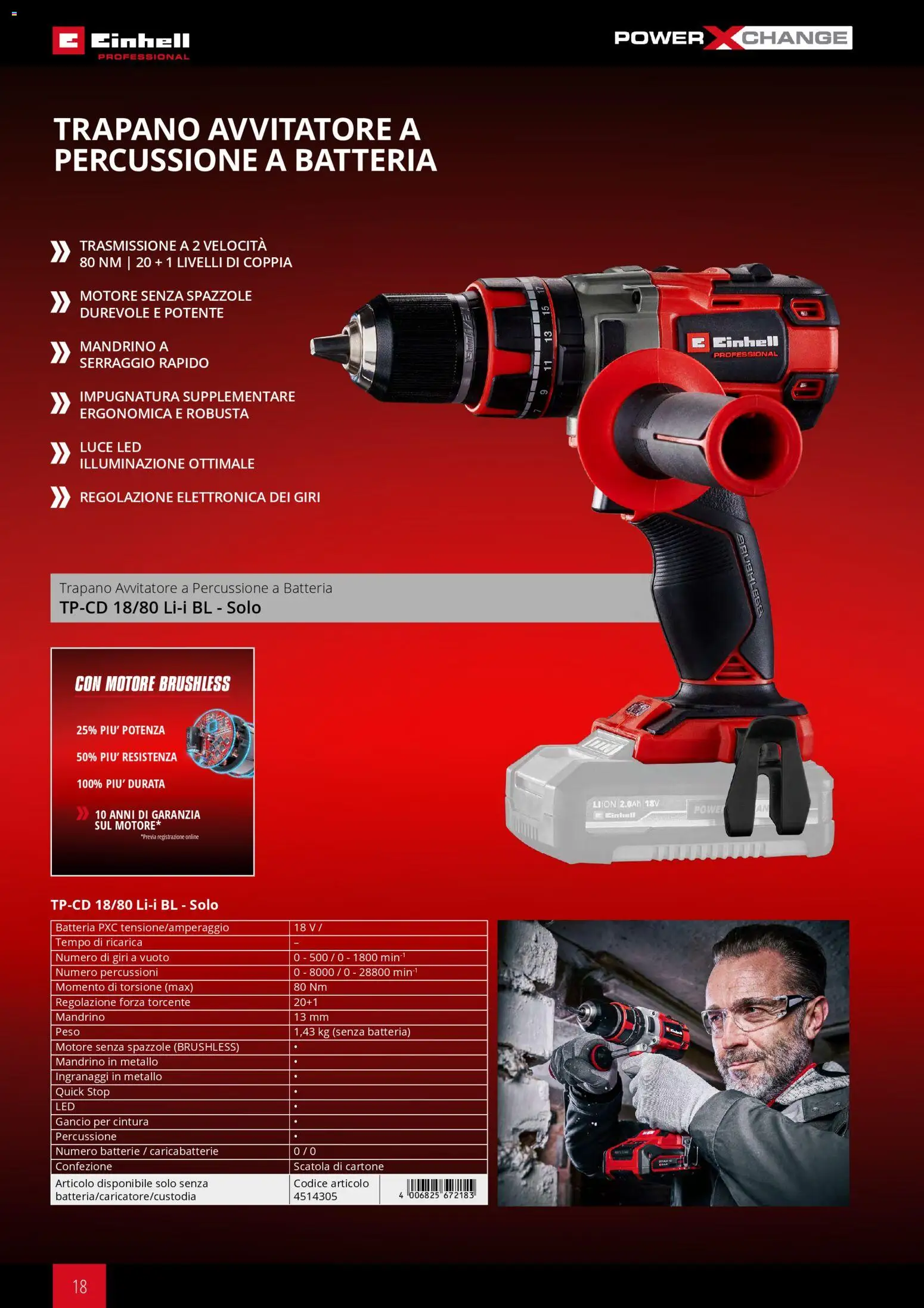 Volantino Einhell del 17.03.2026 | Pagina: 20 | Prodotti: Avvitatore, Cintura, Scatola, Batteria