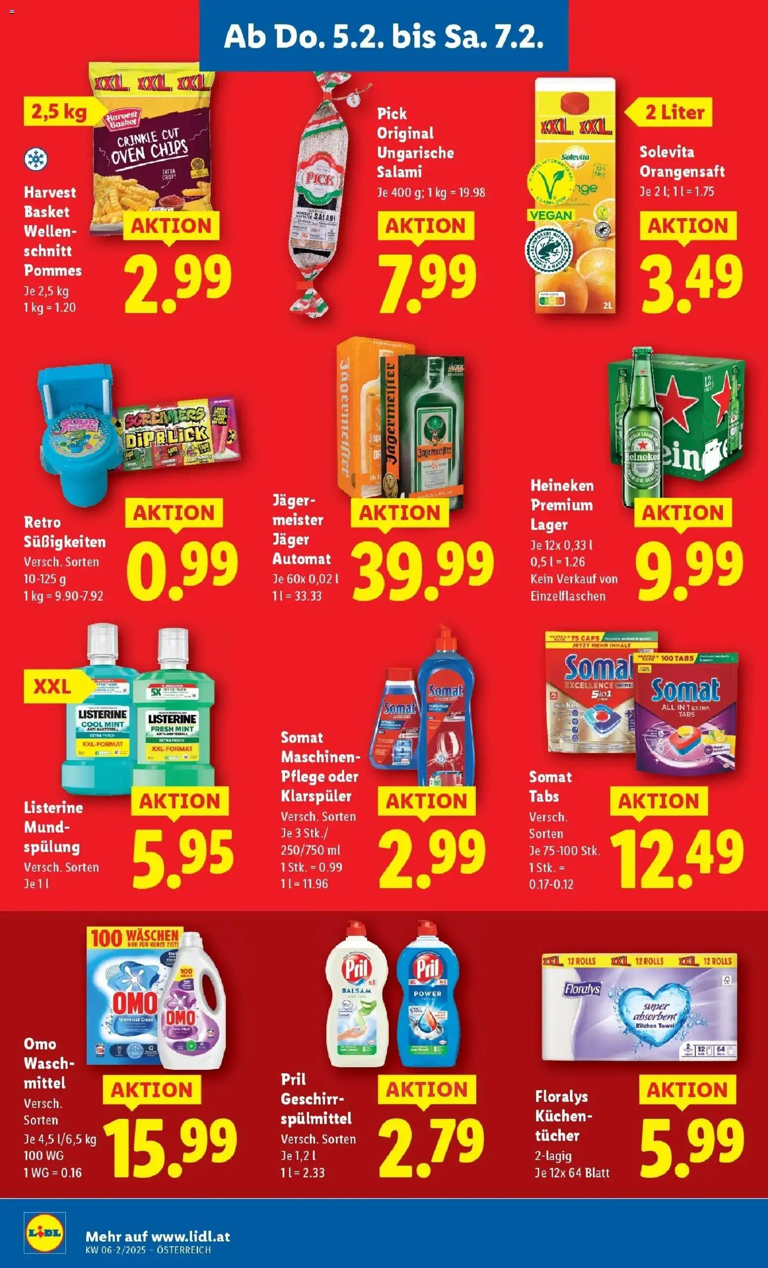 Lidl Flugblatt - Wien, Langenzersdorf, Zwettl gültig ab 05.02.2026 | Seite: 12 | Produkte: Süßigkeiten, Klarspüler, Chips, Salami