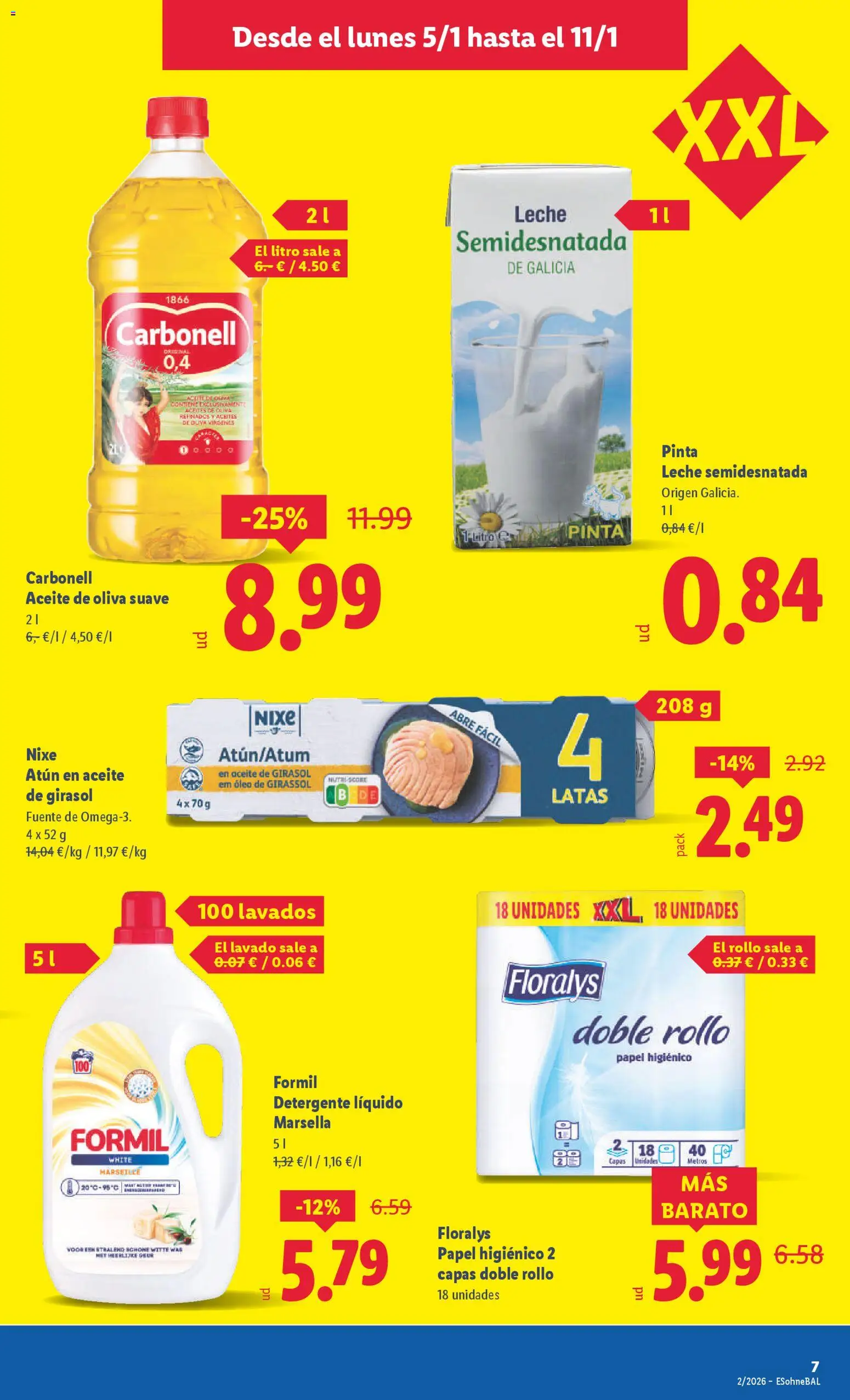 Lidl folleto │ válido desde el 05.01.2026 | Página: 9 | Productos: Detergente, Aceite, Aceite de oliva, Aceite de girasol