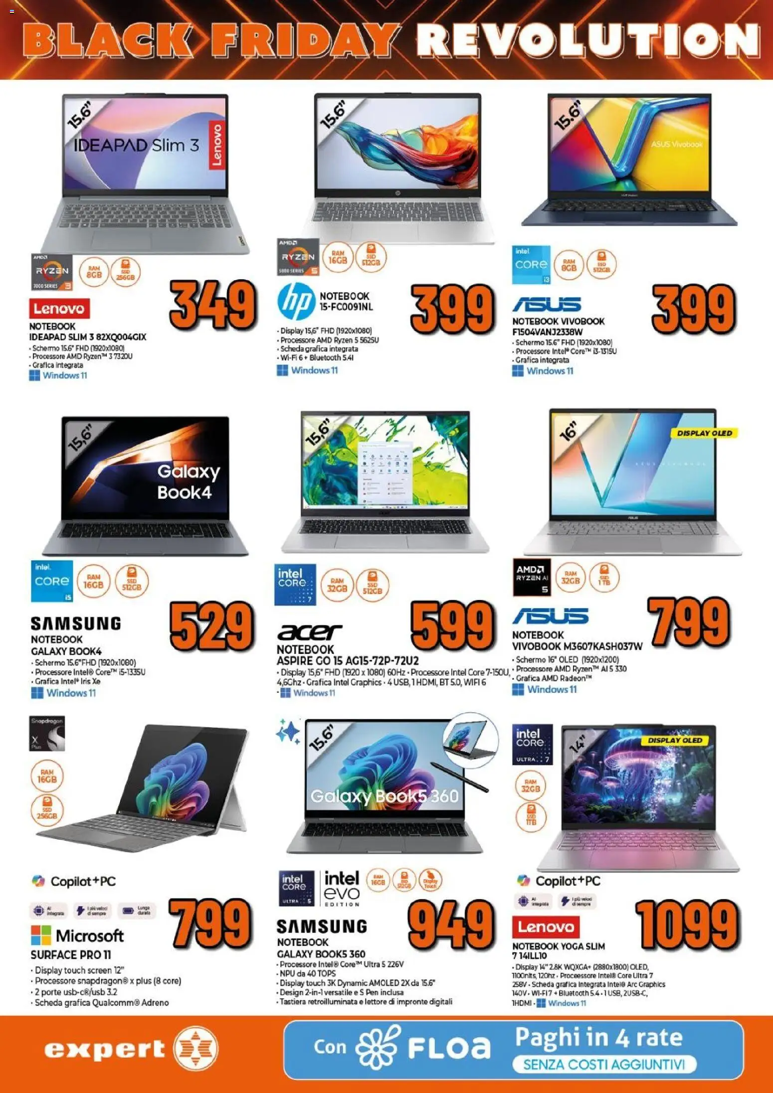 Volantino Expert del 17.11.2025 | Pagina: 5 | Prodotti: Schermo, Notebook, Tastiera, Samsung