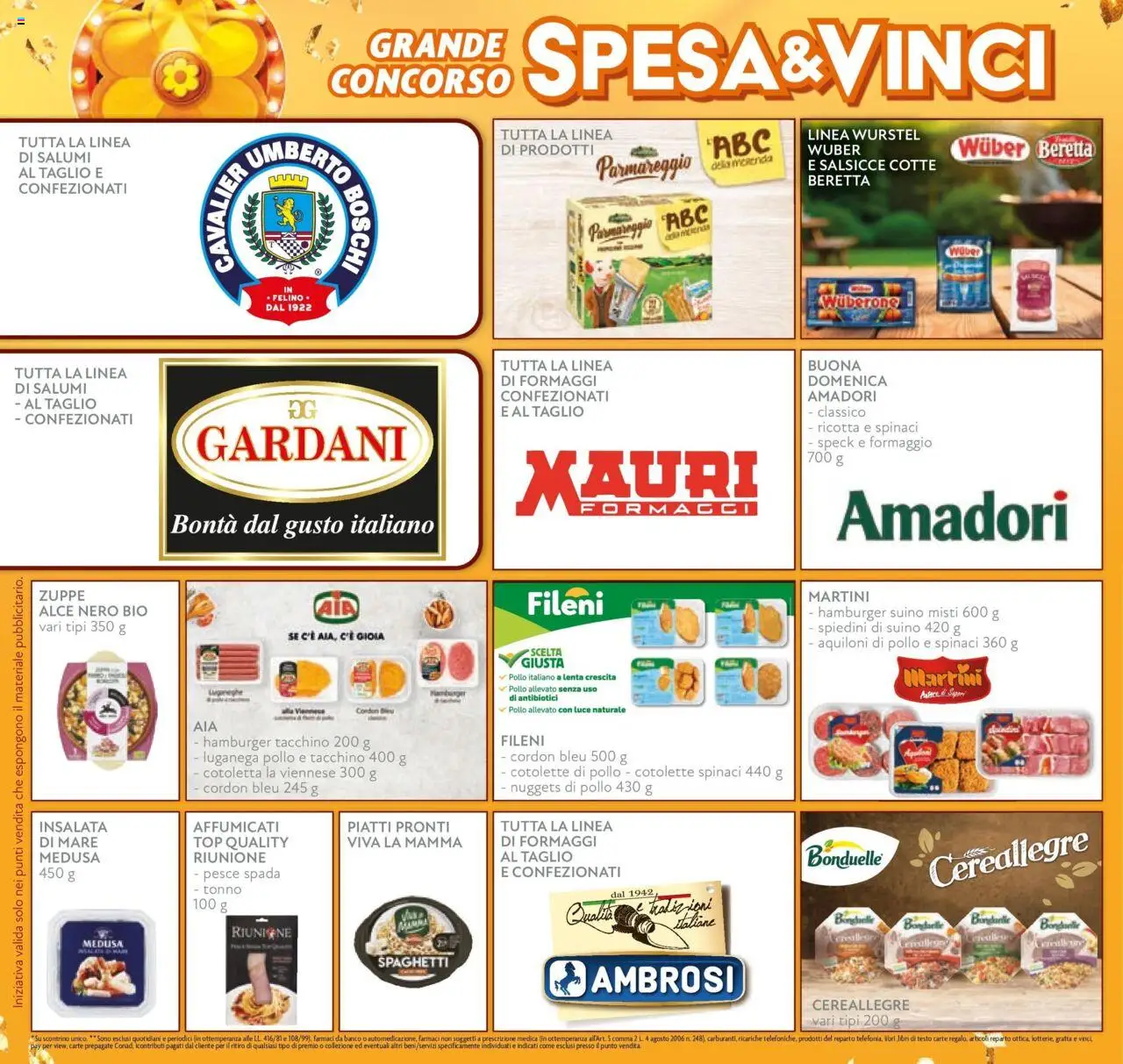 Volantino Conad del 08.10.2025 | Pagina: 6 | Prodotti: Speck, Formaggio, Pesce spada, Spiedini