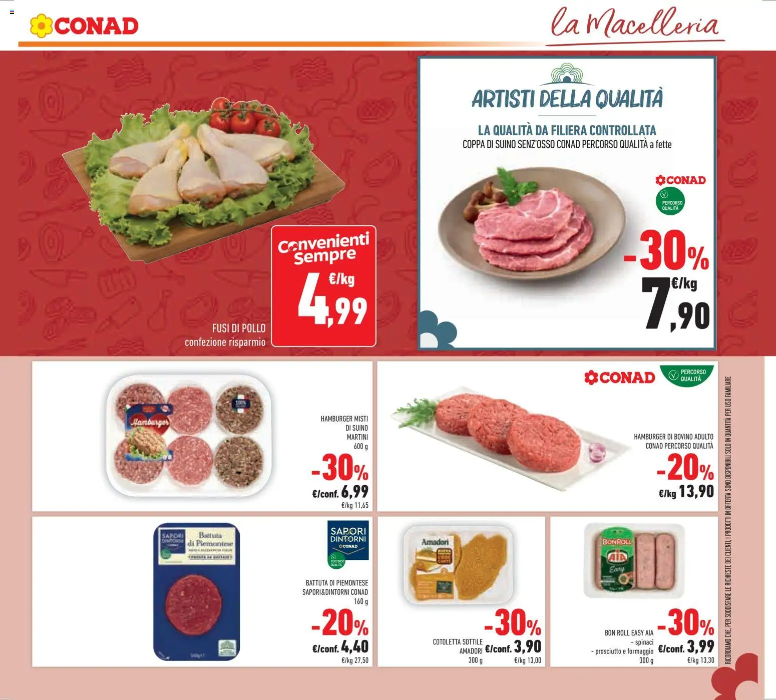 Volantino Conad del 08.04.2026 | Pagina: 13 | Prodotti: Bovino, Pollo, Prosciutto, Hamburger