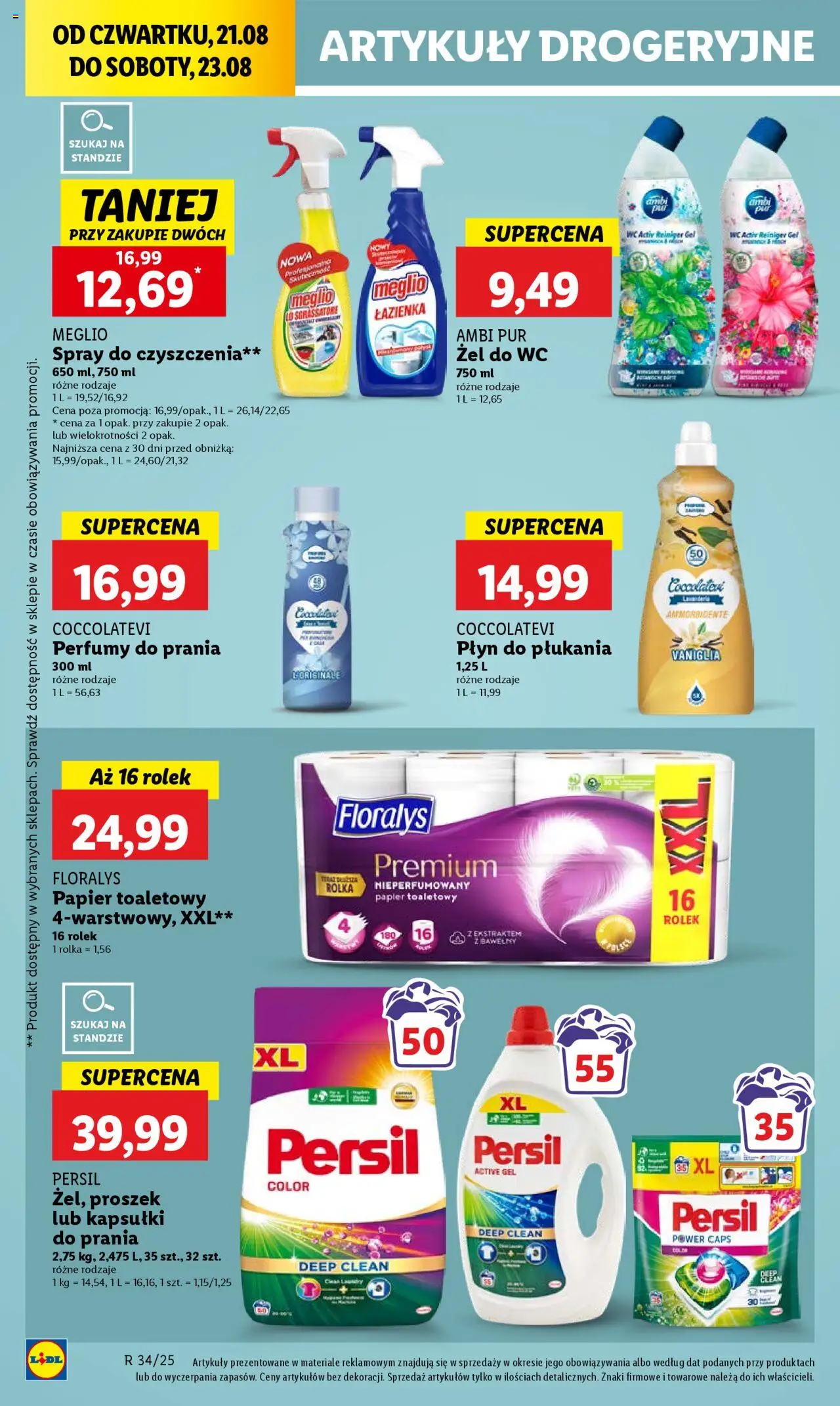 Lidl Gazetka od 21.08.2025 | Strona: 54 | Produkty: Papier toaletowy, Persil, Perfumy, Detergent