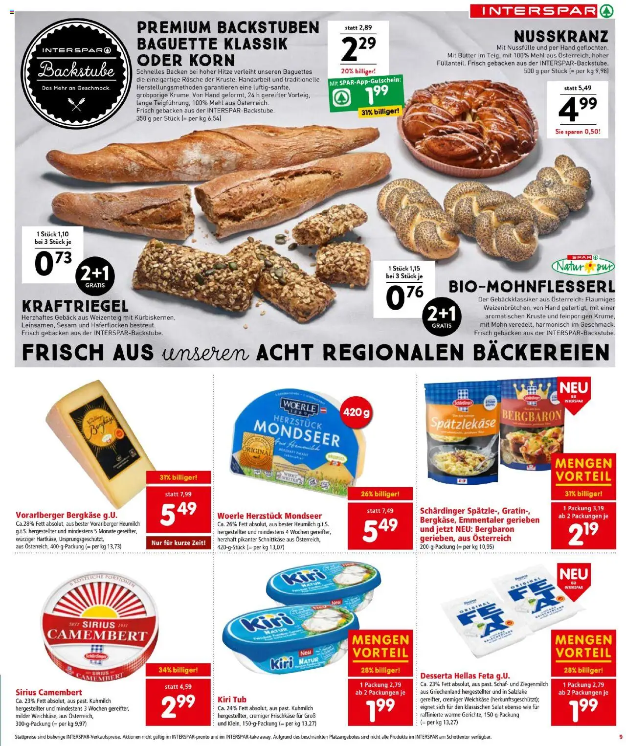 Interspar Flugblatt gültig ab 14.08.2025 | Seite: 9 | Produkte: Salat, Jääkaappipakastin, Butter