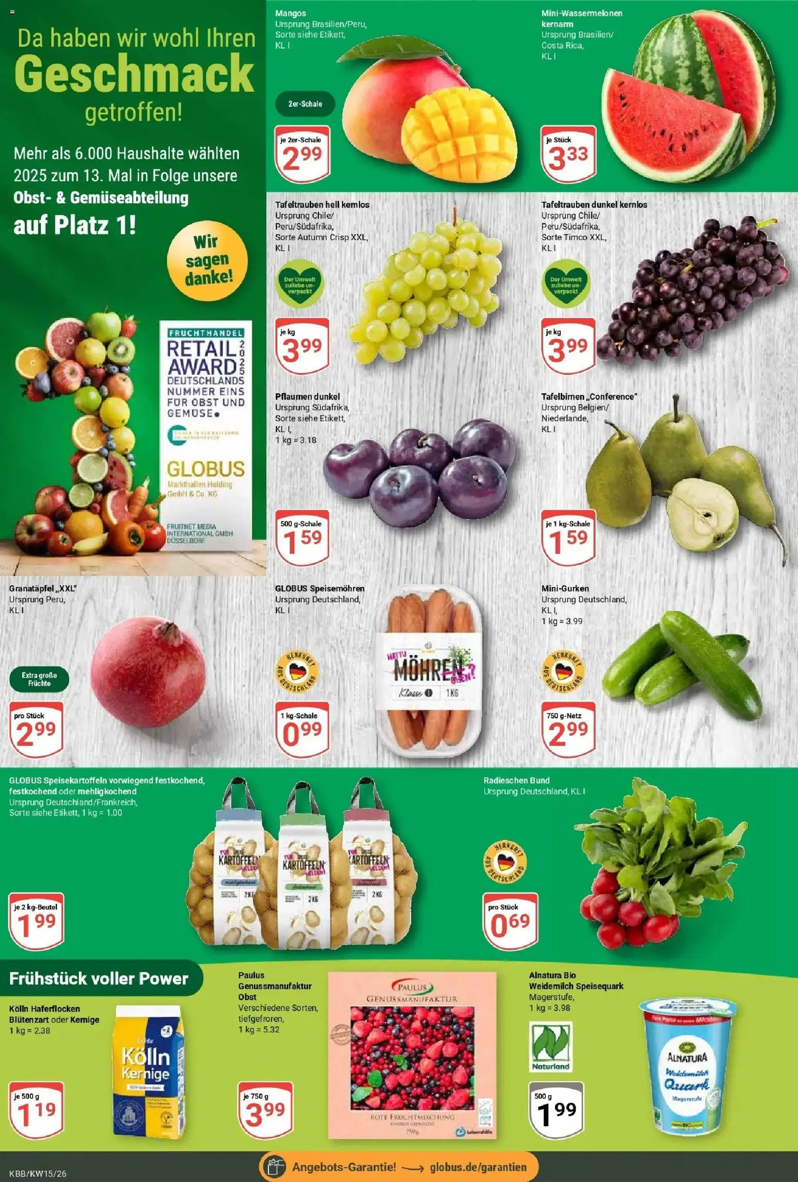 Globus prospekt Koblenz-Bubenheim	 – gültig ab 07.04.2026 | Seite: 4 | Produkte: Pflaumen, Quark, Gemüse, Speisequark