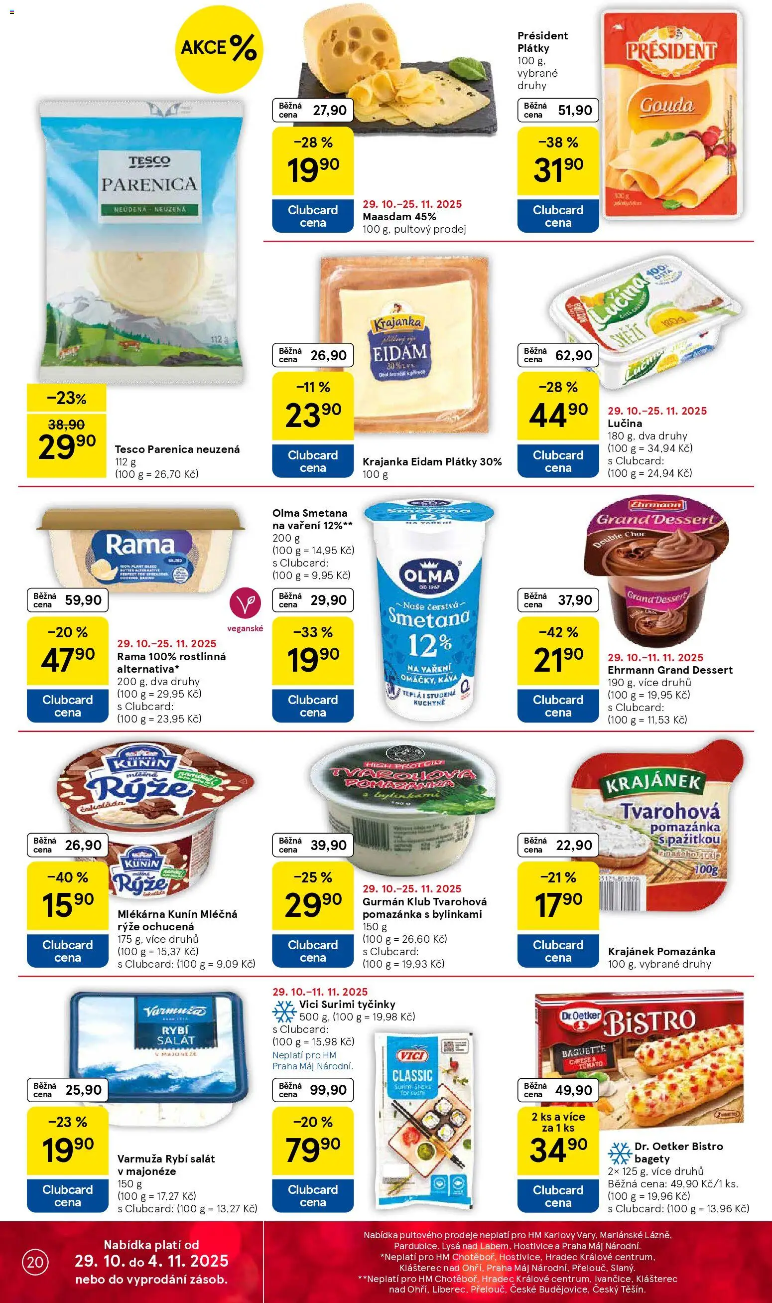 Tesco leták - Hypermarket od 29.10.2025 | Strana: 20 | Produkty: Vegan, Čokoláda, Surimi tyčinky, Surimi