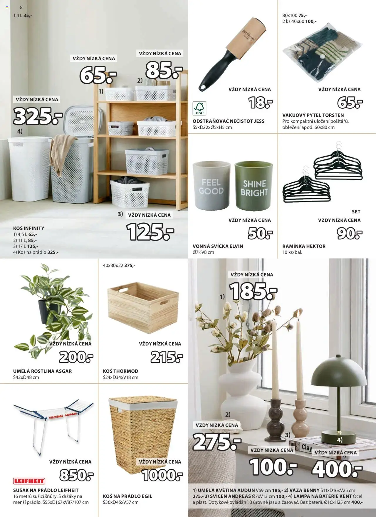 JYSK leták od 28.05.2025 | Strana: 8 | Produkty: Ramínka, Leifheit, Svícen, Lampa