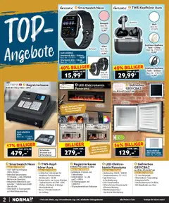 Norma Bestellmagazin Februar 2026 ab 01.02.2026 gültig | Seite: 2 | Produkte: Top, Mikrofon, Kamin, Uhr