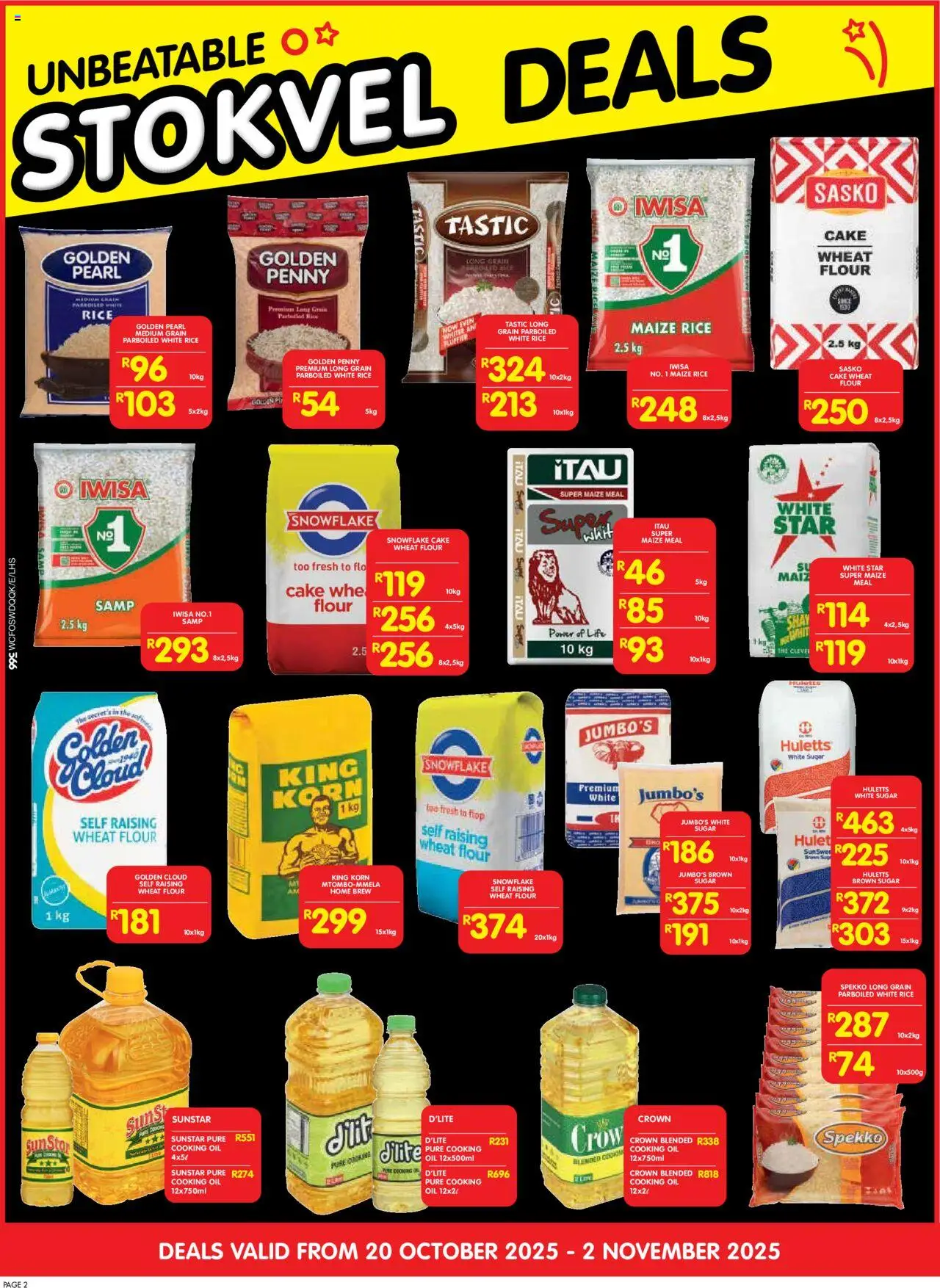 New Shoprite catalogue – valid from 20.10.2025 | Page: 6 | Products: Cake, Oil, Rice, Sugar