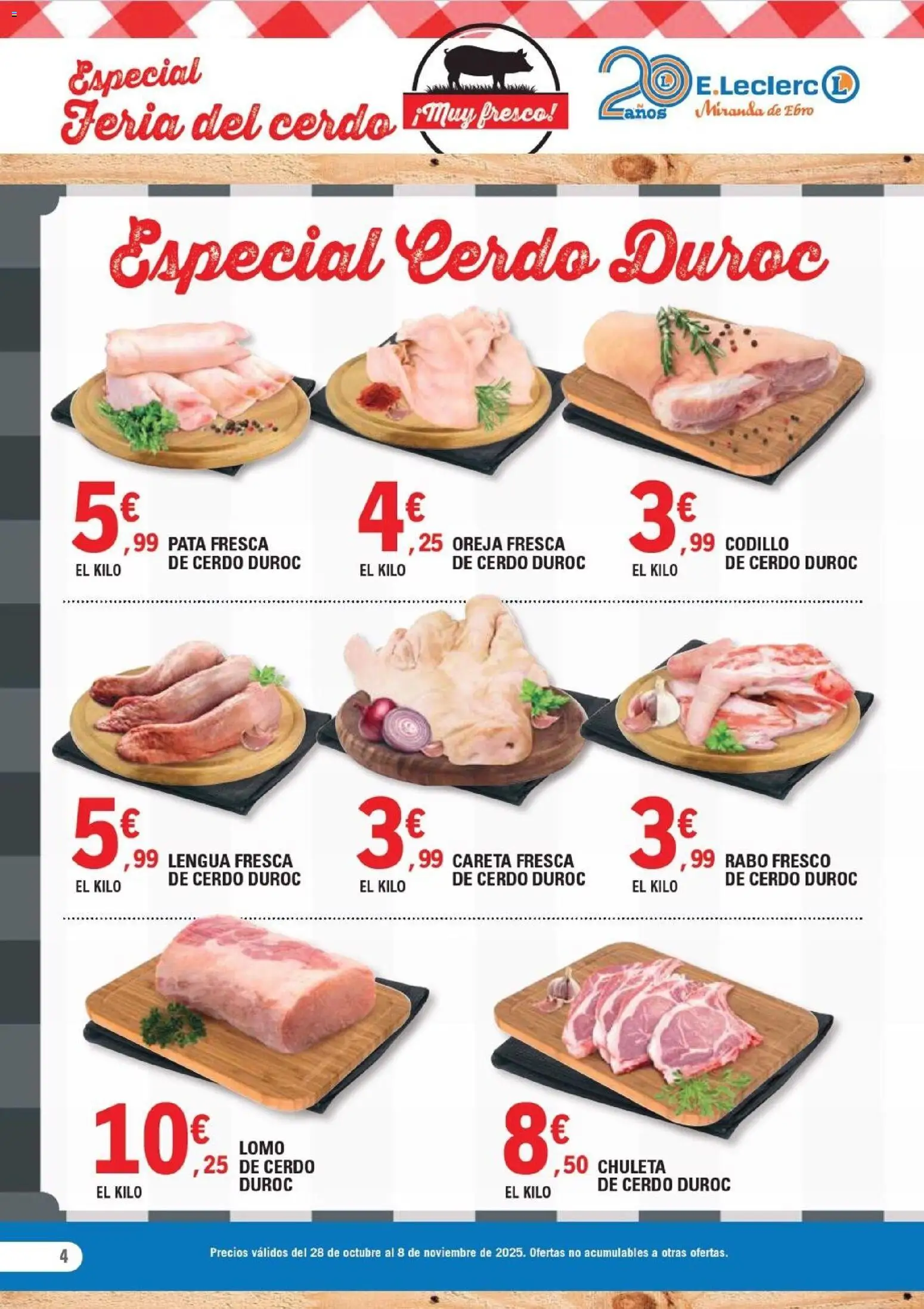 E.Leclerc folleto │ válido desde el 28.10.2025 | Página: 4 | Productos: Cerdo