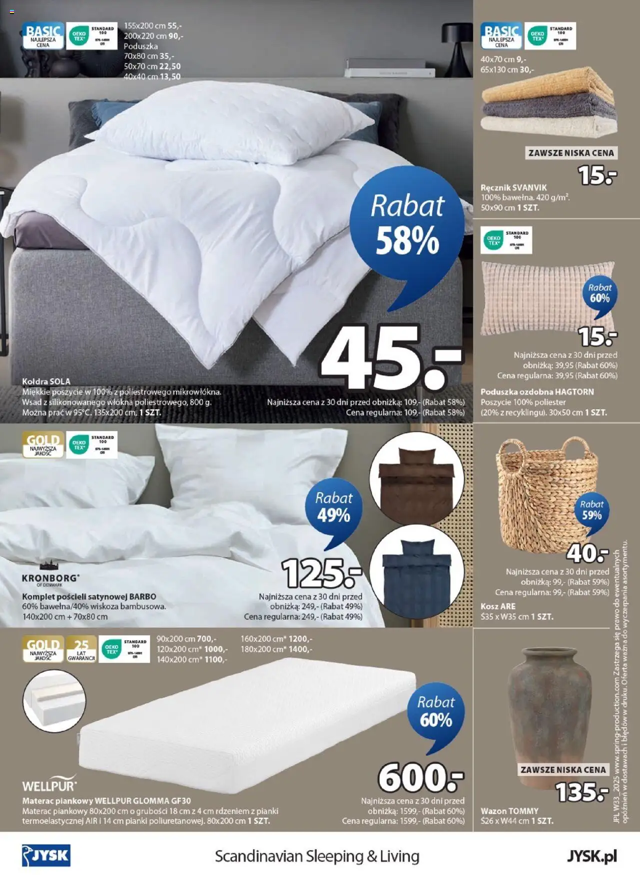 JYSK Gazetka od 13.08.2025 | Strona: 24 | Produkty: Materac, Wazon, Pianki, Kołdra