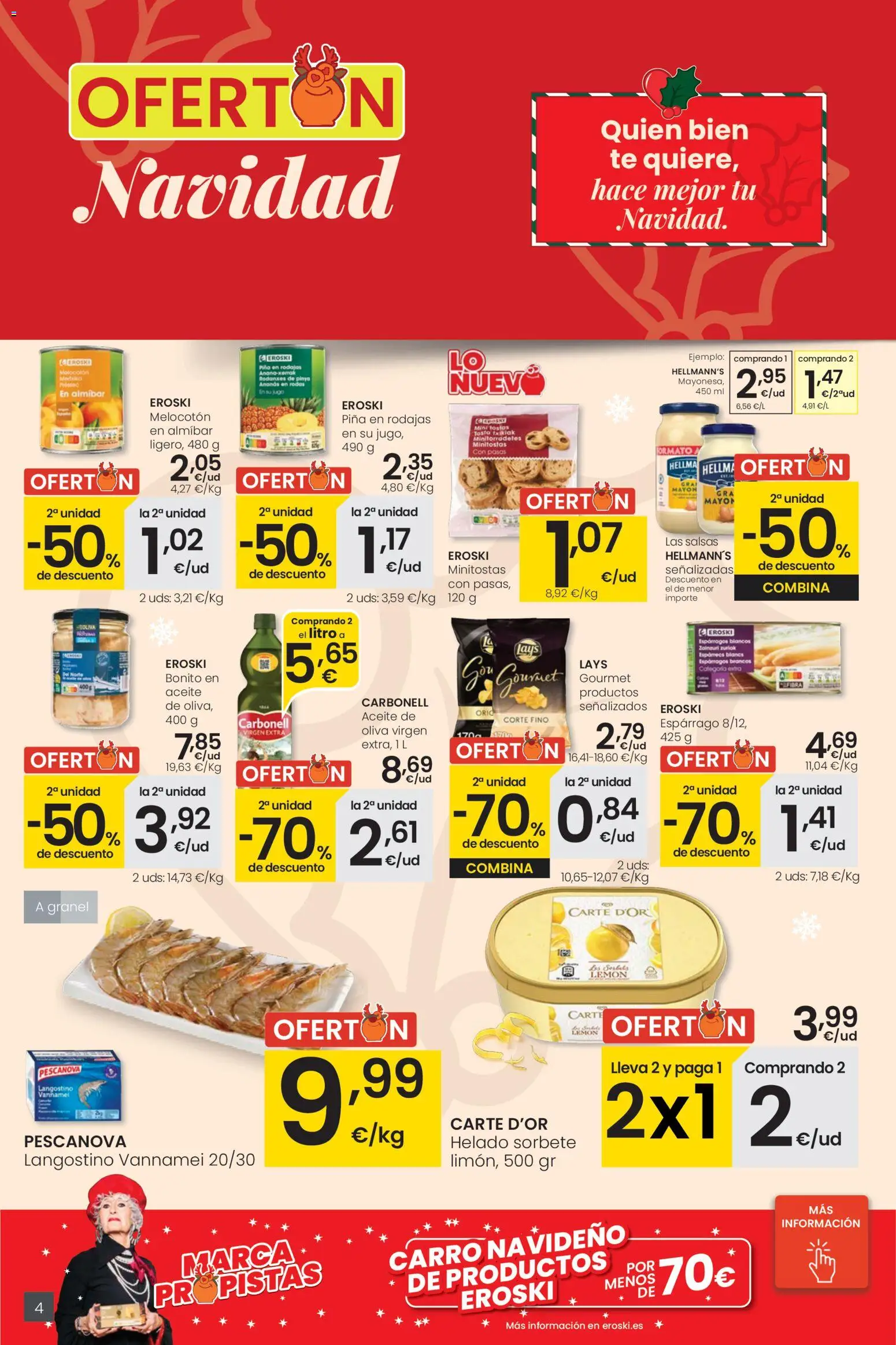 Eroski - City │ válido desde el 18.12.2025 | Página: 4 | Productos: Νερό καρύδας, Piña, Té, Helado