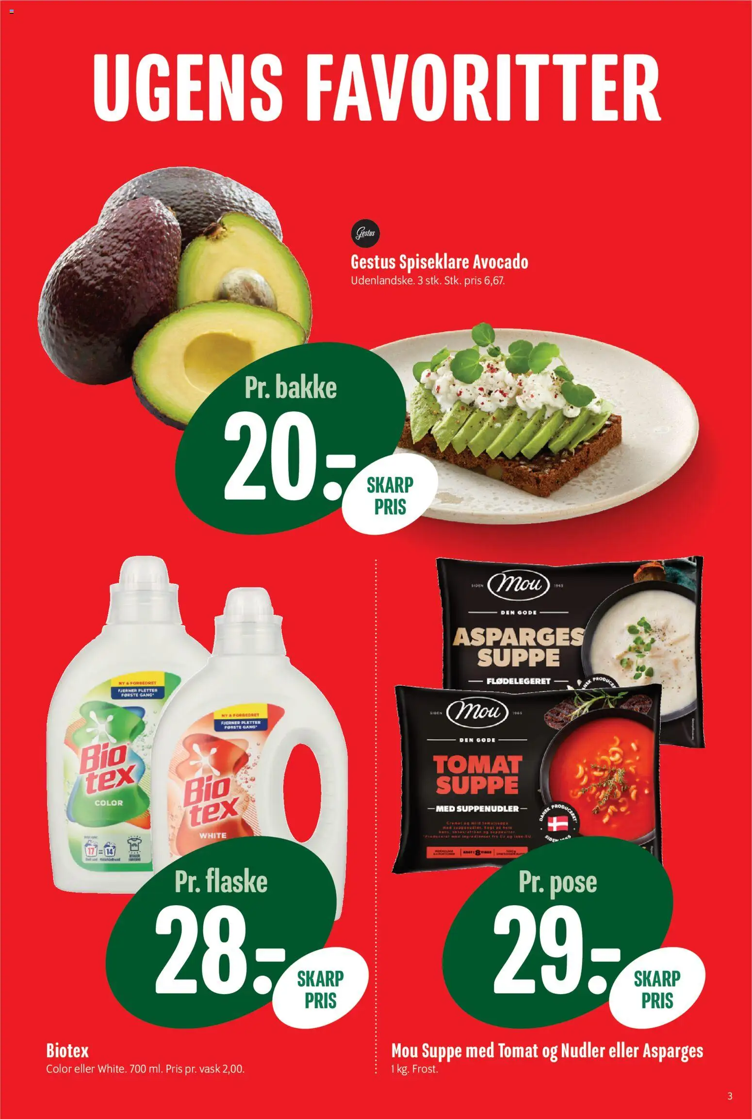 Min Købmand tilbudsavis – gyldig fra 20.02.2026 | Side: 3 | Produkter: Nudler, Avocado, Suppe, Asparges