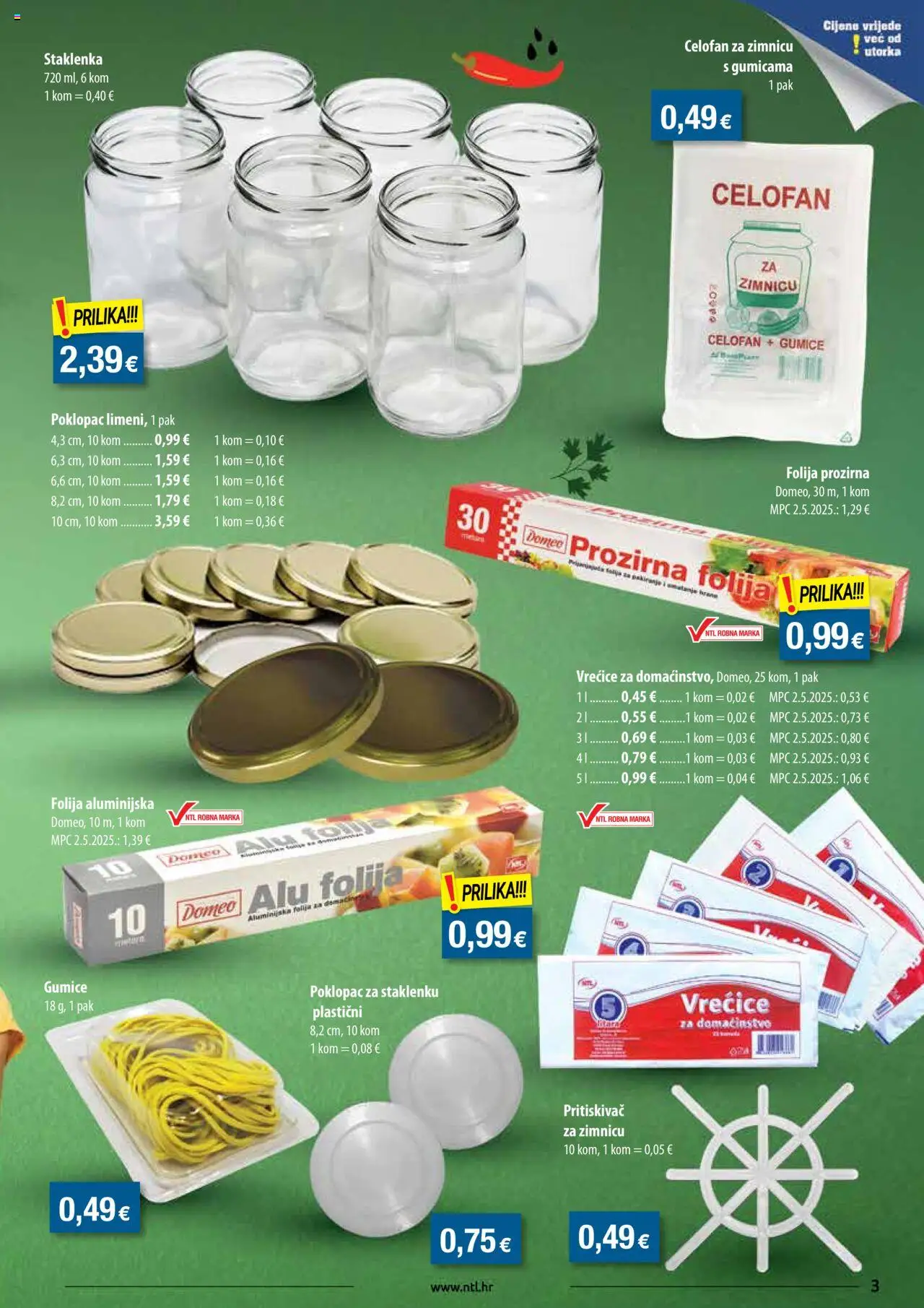 NTL katalog | vrijedi od 06.08.2025 | Stranica: 3 | Proizvodi: Celofan, Gumice
