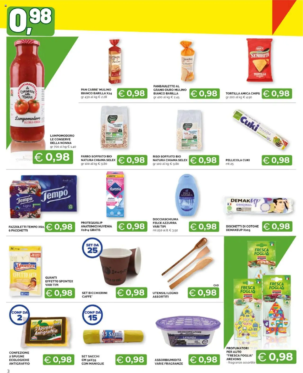 Volantino Mercatò del 18.09.2025 | Pagina: 3 | Prodotti: Deumidificatore, Guanti, Pellicola, Farro