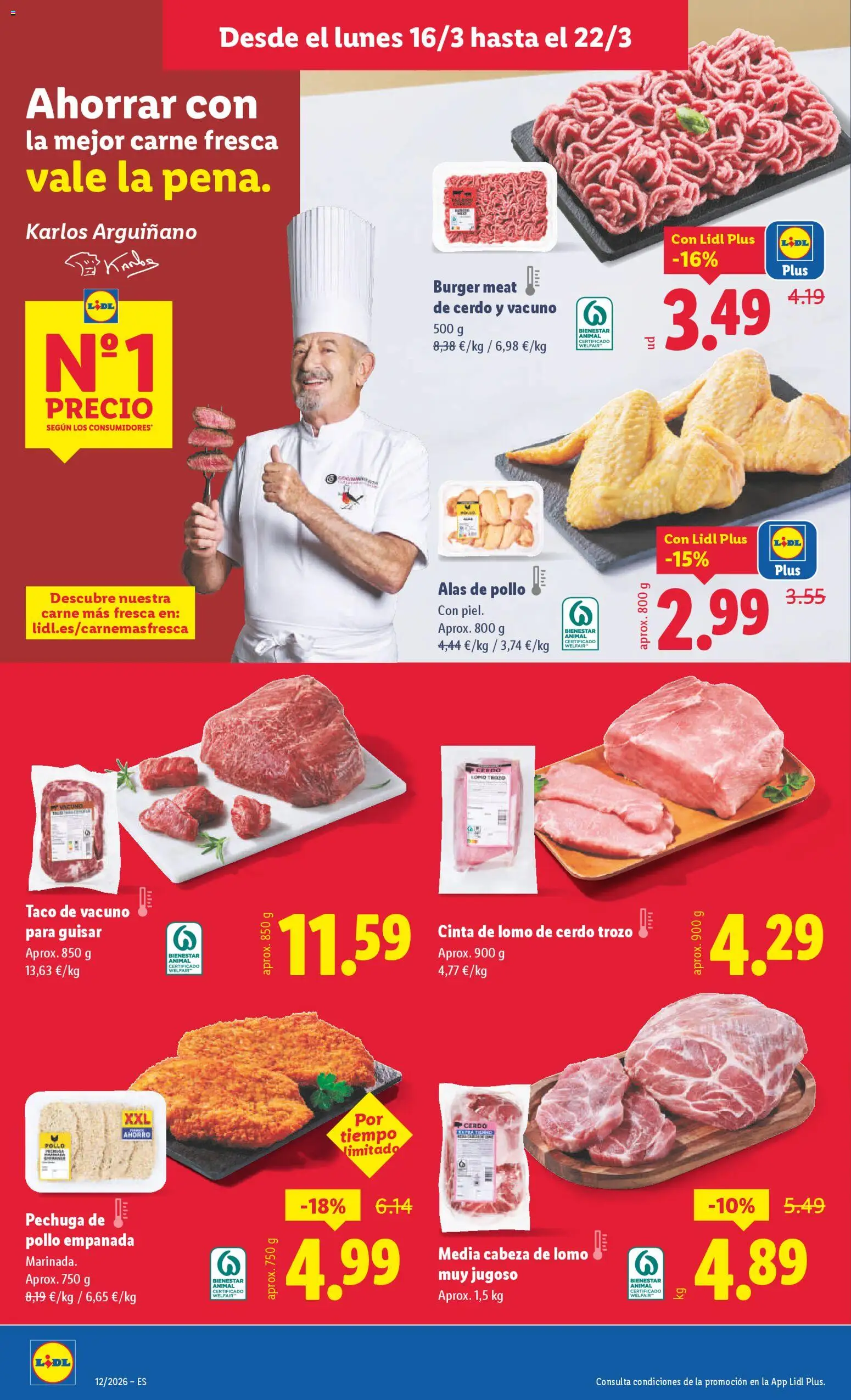 Lidl folleto │ válido desde el 16.03.2026 | Página: 8 | Productos: Cerdo, Pechuga de pollo empanada