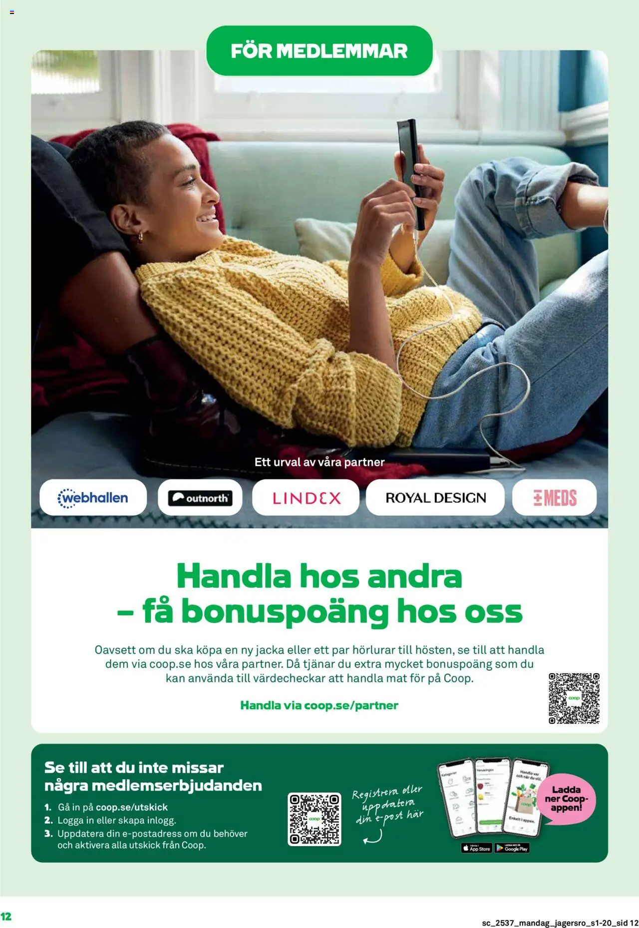 Coop Forum reklamblad aktuell från 08.09.2025 | Sida: 12 | Produkter: Jacka, Hörlurar