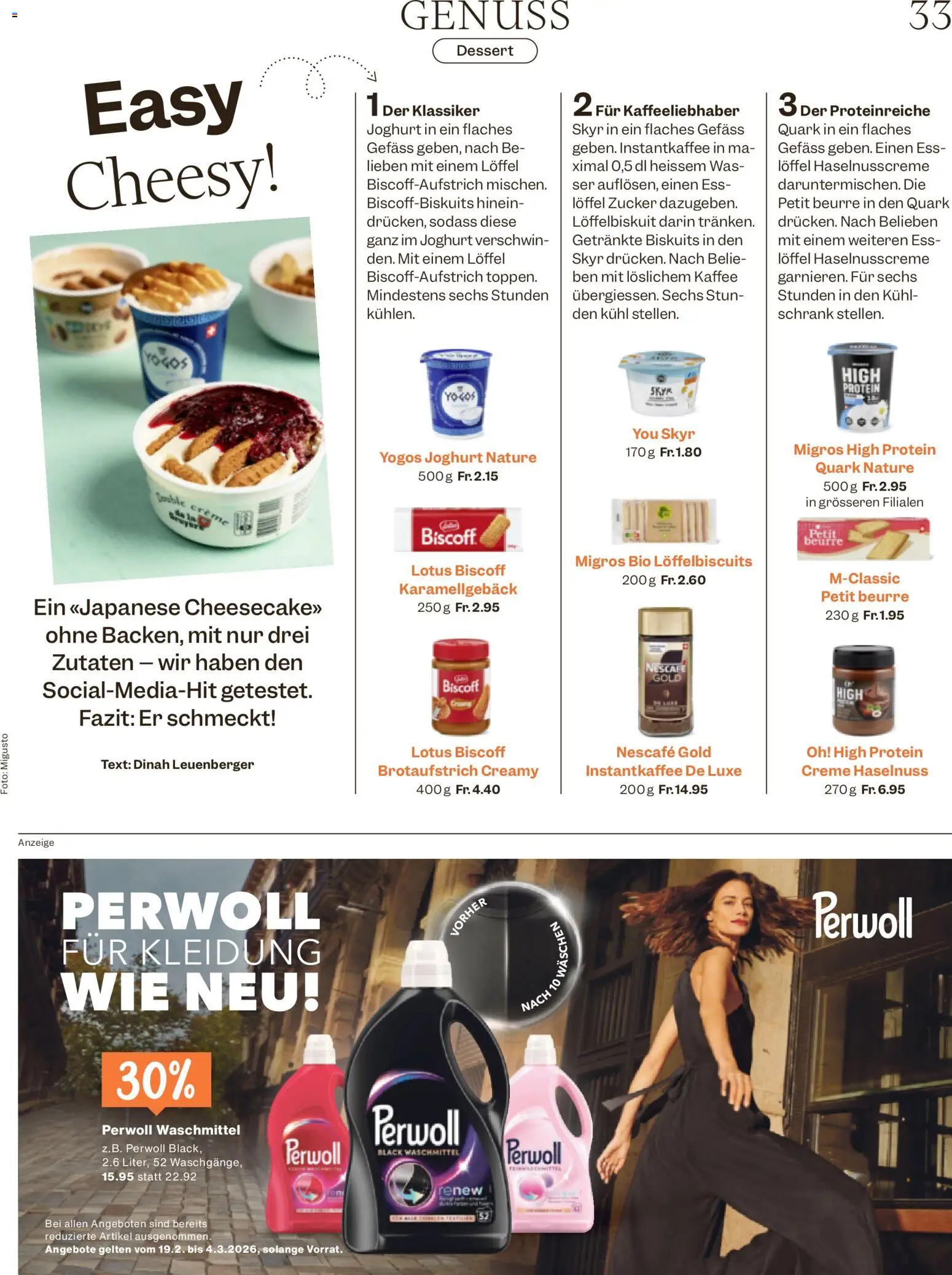 Migros Magazin – gültig ab 18.02.2026 | Seite: 33 | Produkte: Schrank, Kaffee, Zucker, Creme