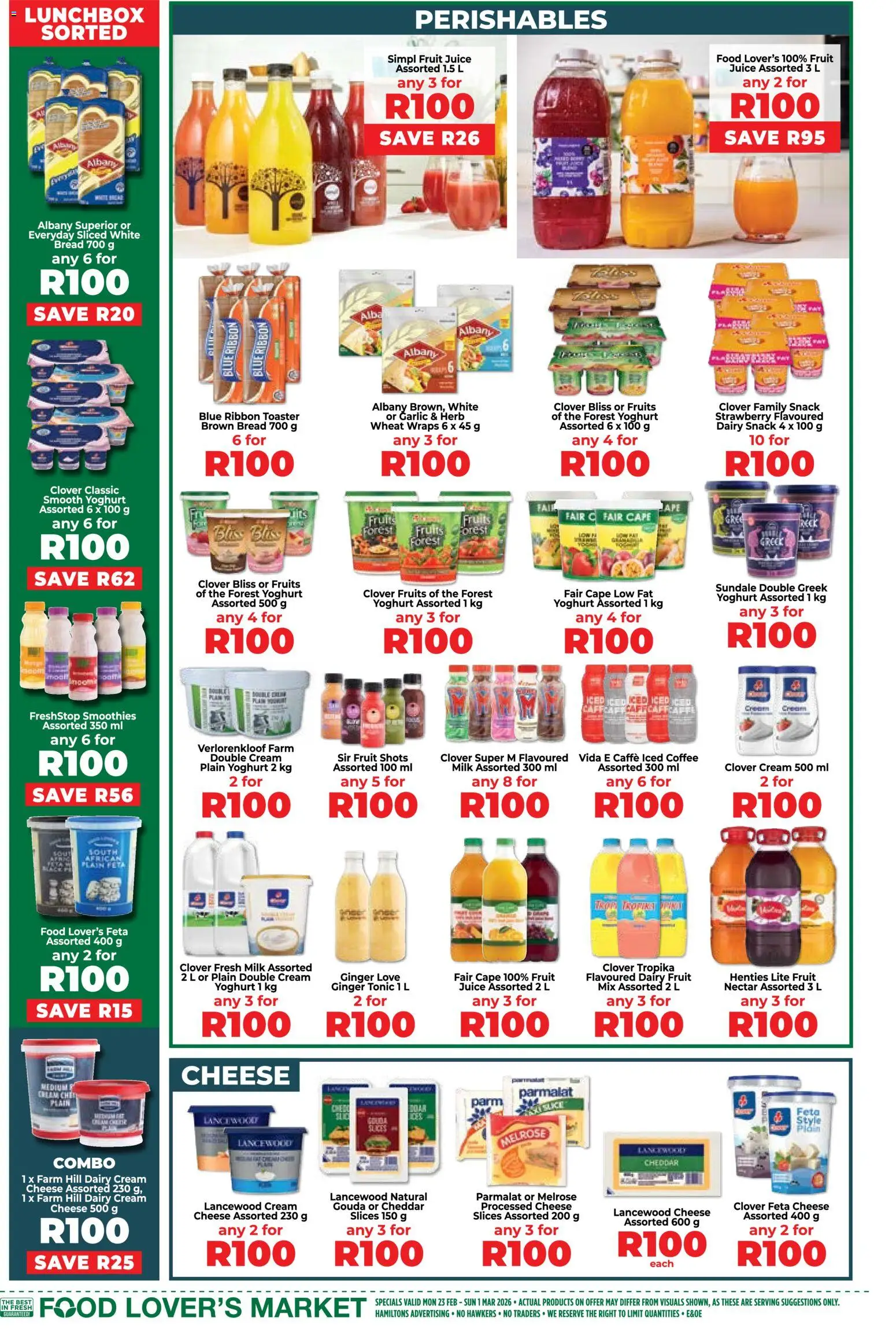 New Food Lover's Market catalogue – valid from 23.02.2026 | Page: 6 | Products: Tonic, Milk, Cream, Garlic