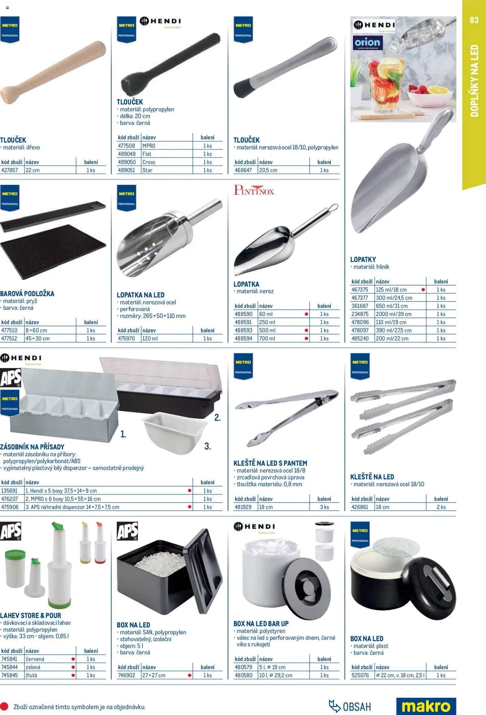 Makro leták - Gastro vybavení a zařízení od 01.02.2026 | Strana: 83 | Produkty: Box, Zásobník, Láhev, LED