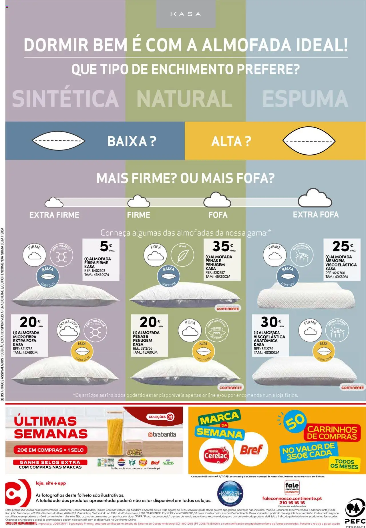Continente folheto │ válido de 05.08.2025 | Página: 52 | Produtos: Cama, Almofada, Nestlé