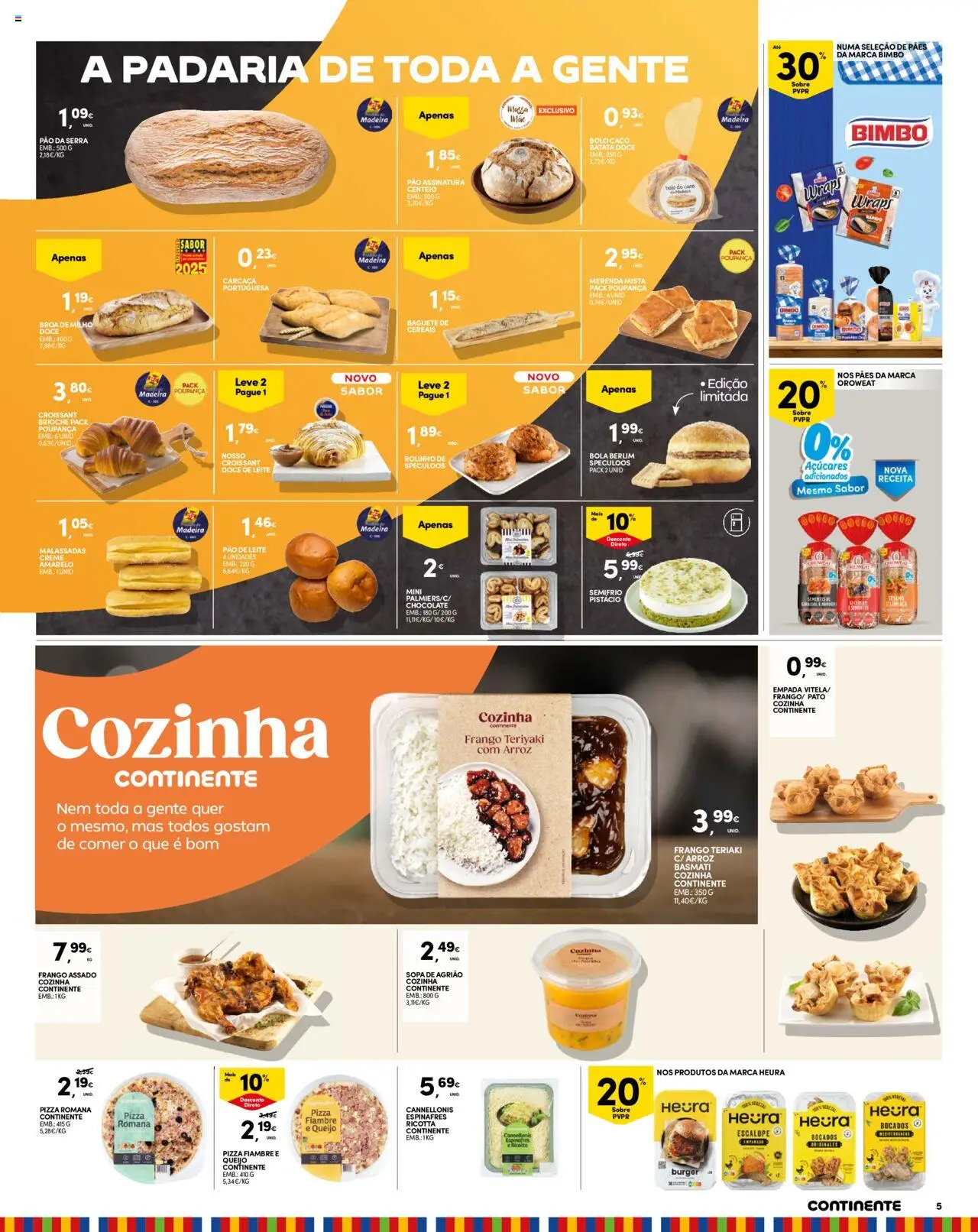 Continente - Madeira │ válido de 12.08.2025 | Página: 5 | Produtos: Bolo, Leite, Pão, Pizza