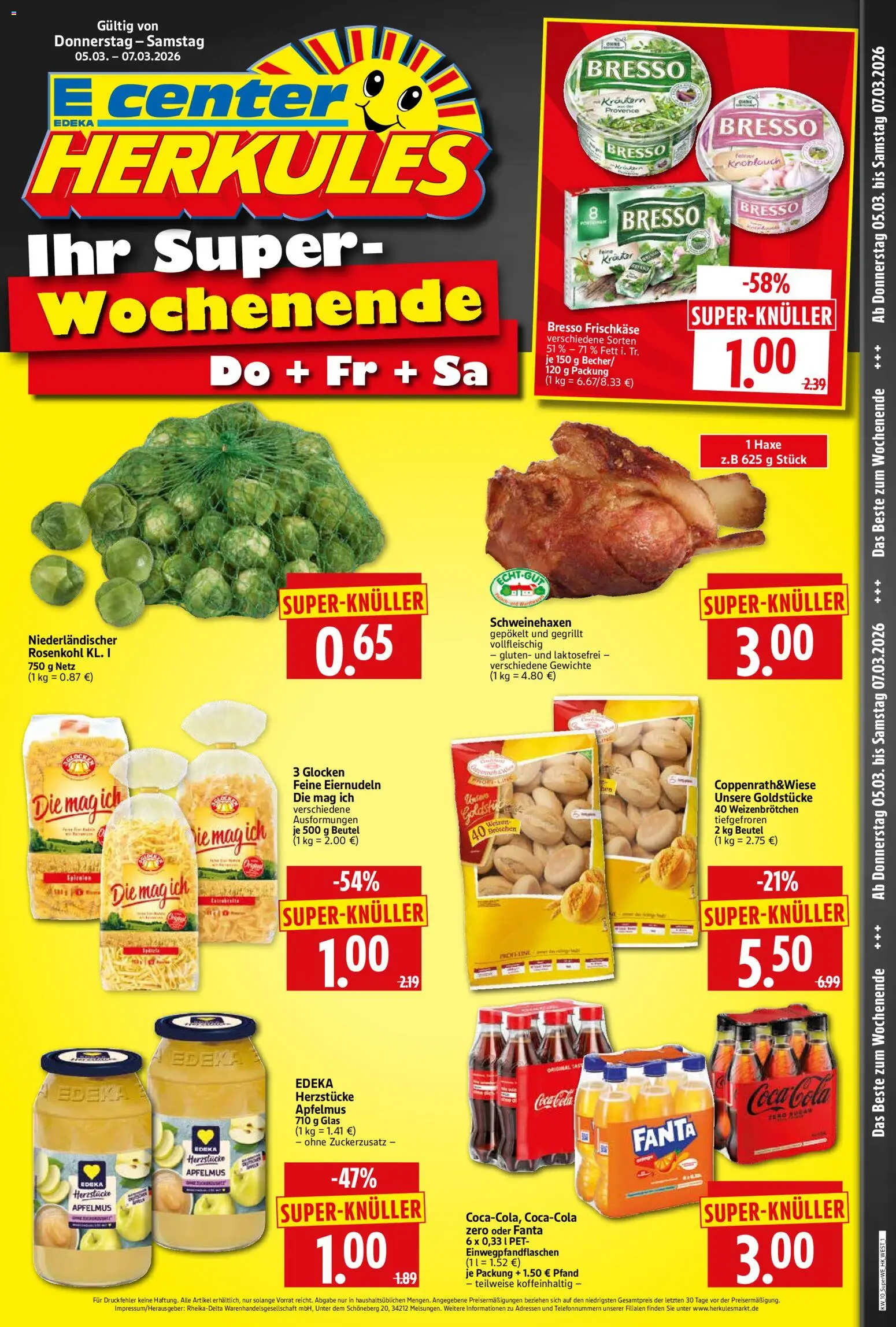HERKULES Sonderbeilage – gültig ab 05.03.2026 | Seite: 1 | Produkte: Fanta, Bresso, Knoblauch, Frischkase