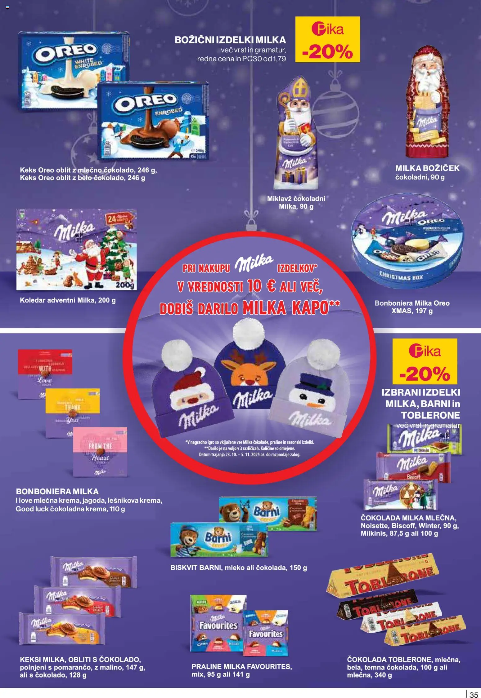 Novi Mercator katalog ponudbe – veljaven od 23.10.2025 | Stran: 35 | Izdelki: Keksi, Mleko, Bonboniera, Cokolada
