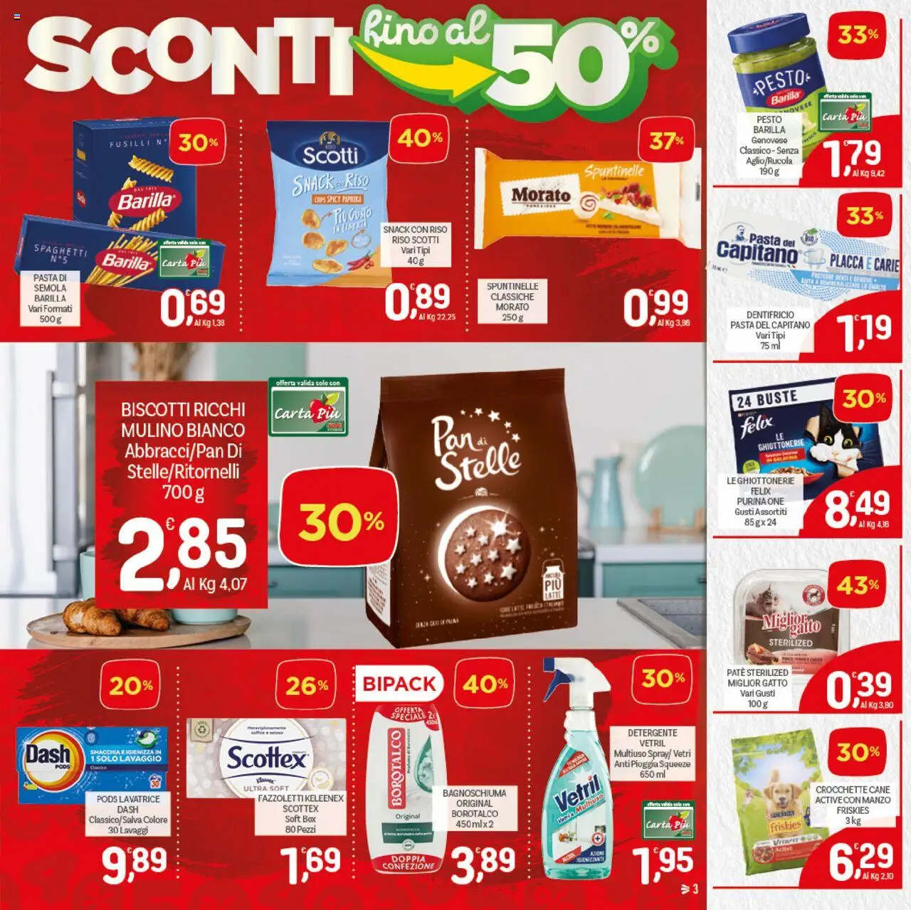 Volantino CRAI del 07.08.2025 | Pagina: 3 | Prodotti: Dentifricio, Riso, Fazzoletti, Fusilli