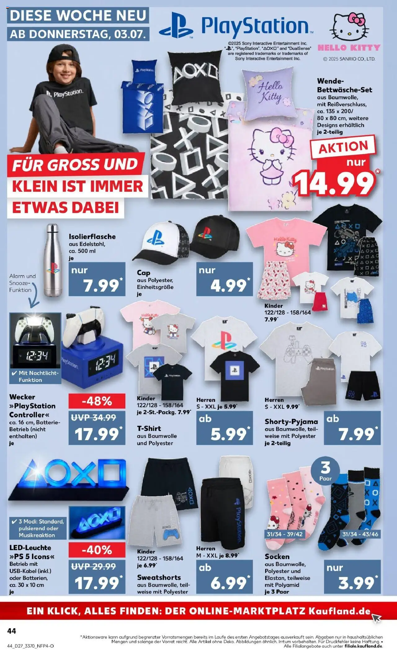 Kaufland prospekt Strausberg	 - gültig ab dem 03.07.2025 | Seite: 44 | Produkte: T-Shirt, Nachtlicht, Socken, Wecker