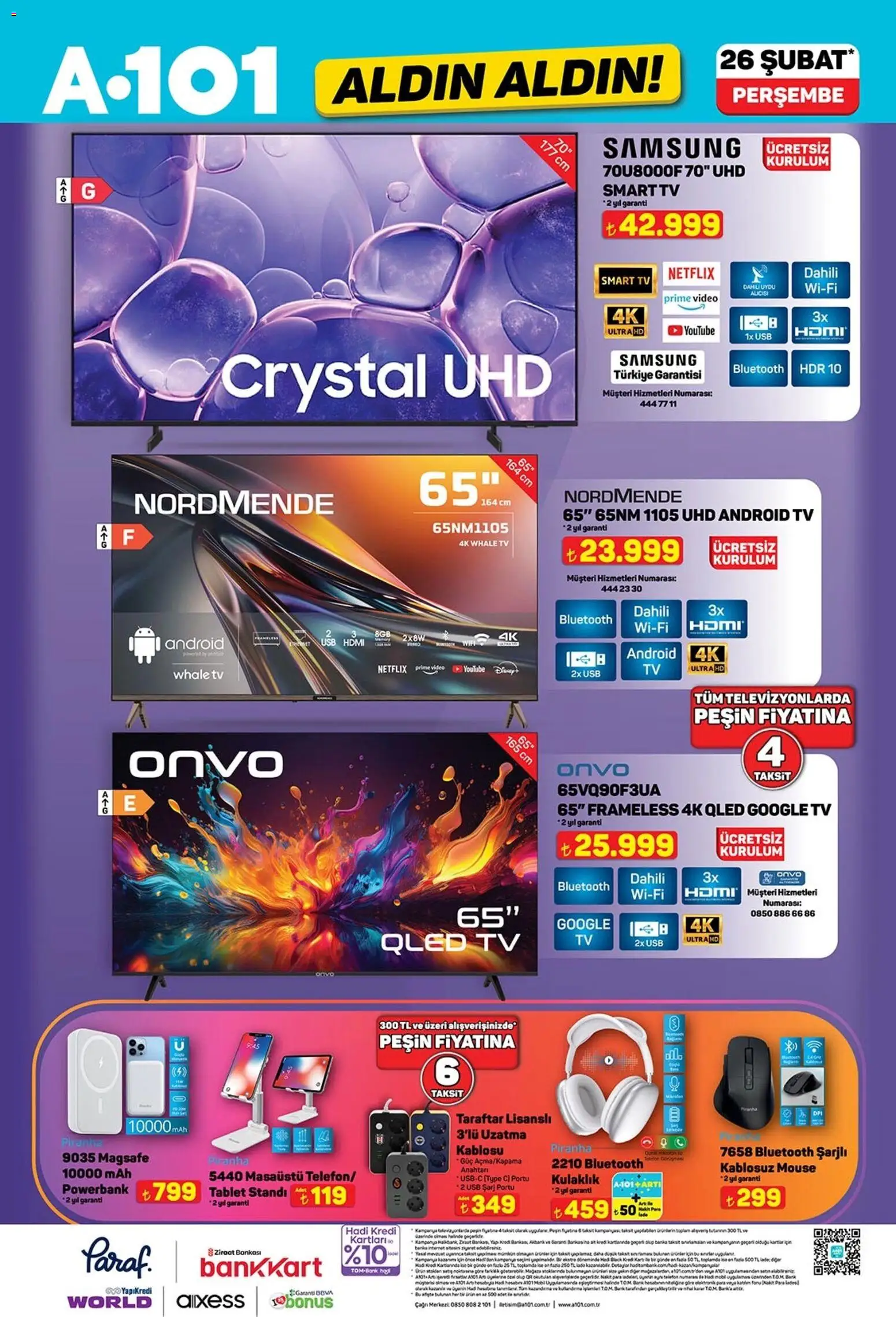 A101 Katalog Aldın Aldın - 26.02.2026 tarihinden itibaren geçerlidir | Sayfa: 4 | Ürünler: Tablet, Kulaklık, Uydu, USB