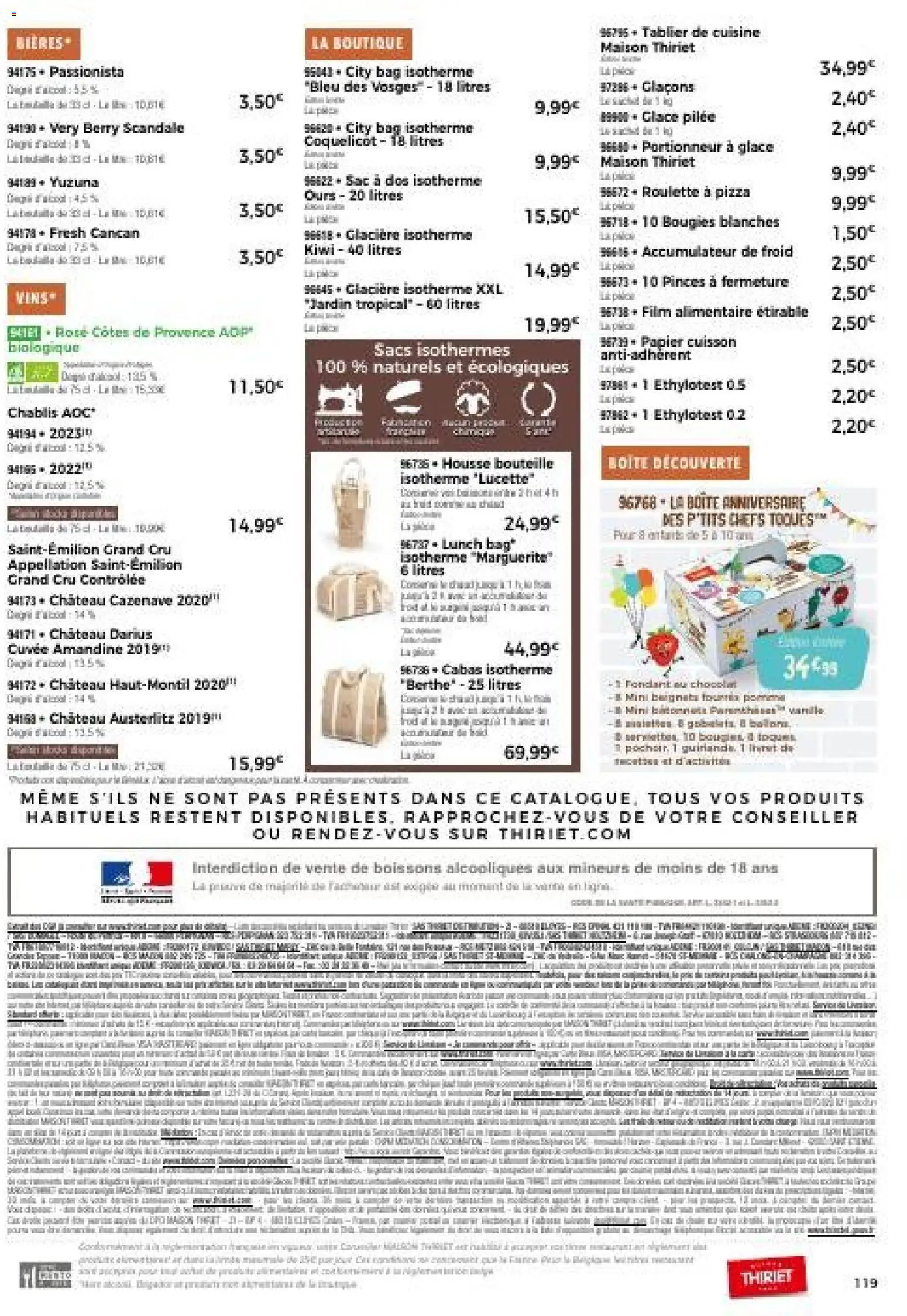 {H1} | Page: 119 | Produits: Pinces, Chocolat, Pizza, Kiwi