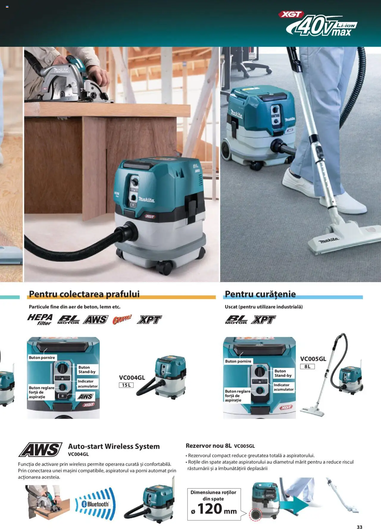 Makita catalog - Masini profesionale Makita XGT – valabil de la 20.06.2024 | Pagină: 33