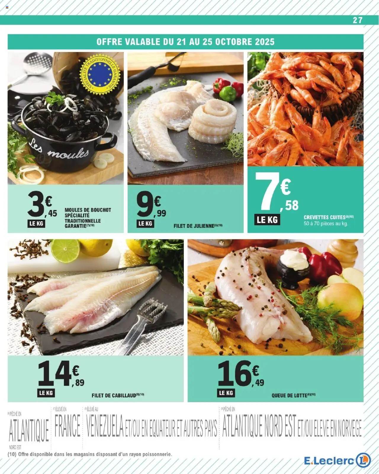 {H1} | Page: 27 | Produits: Queue de lotte, Poissonnerie, Crevettes, Moules de bouchot