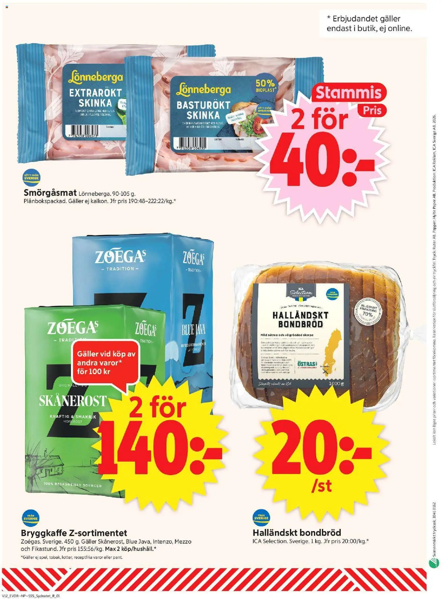 ICA Supermarket reklamblad aktuell från 16.03.2026 | Sida: 9 | Produkter: Galler, Skinka, Papper