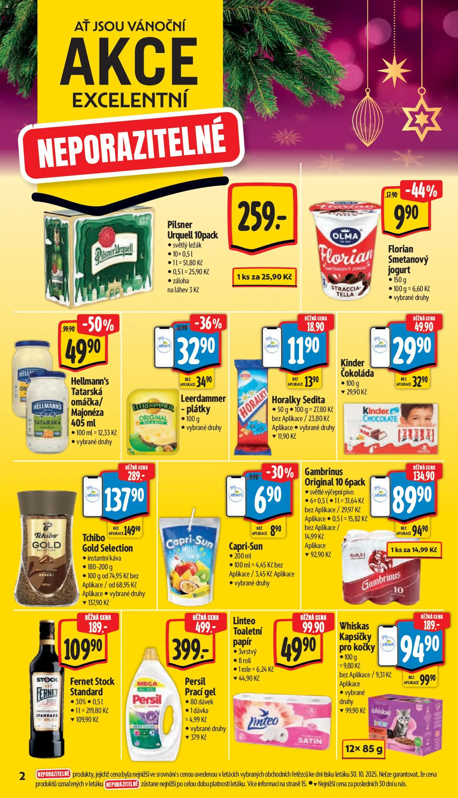 Albert leták - Supermarket od 05.11.2025 | Strana: 6 | Produkty: Jogurt, Pilsner Urquell, Tchibo Gold, Kinder