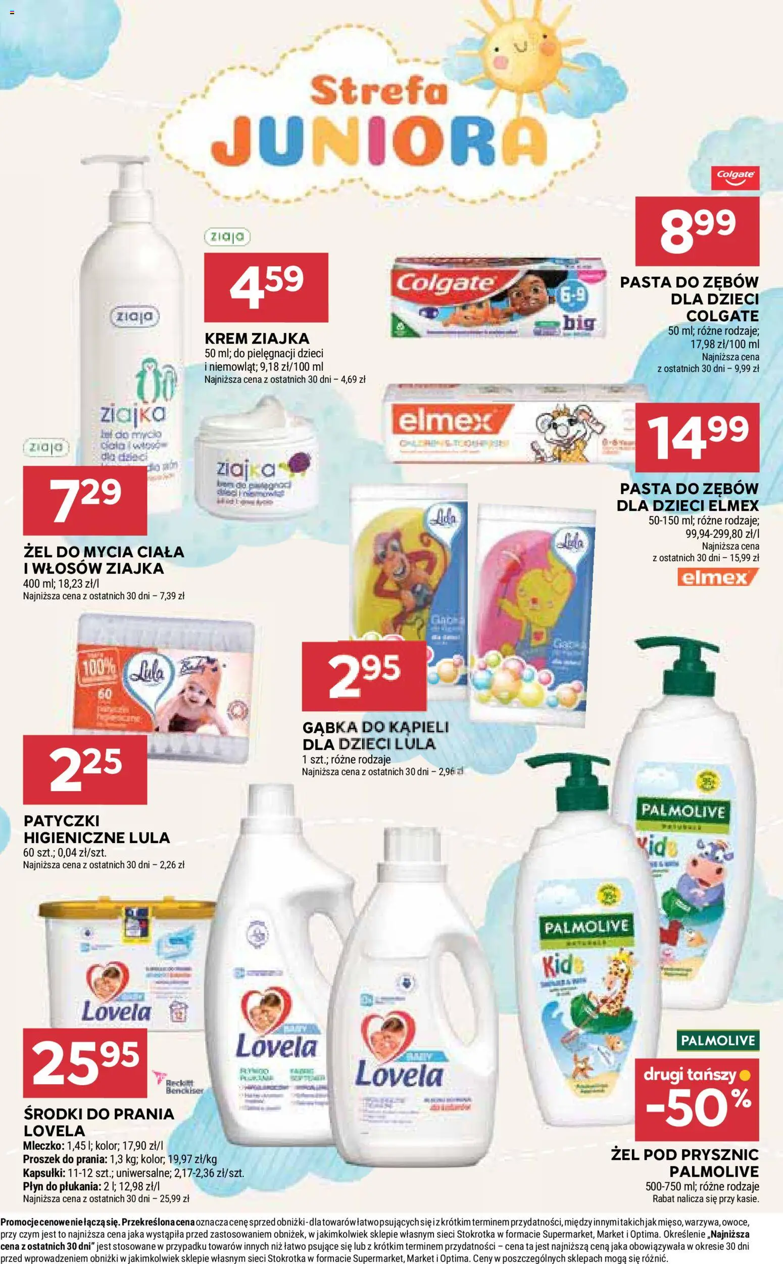 Stokrotka gazetka od 02.04.2026 | Strona: 44 | Produkty: Prysznic, Gąbka, Pasta do zębów, Proszek do prania